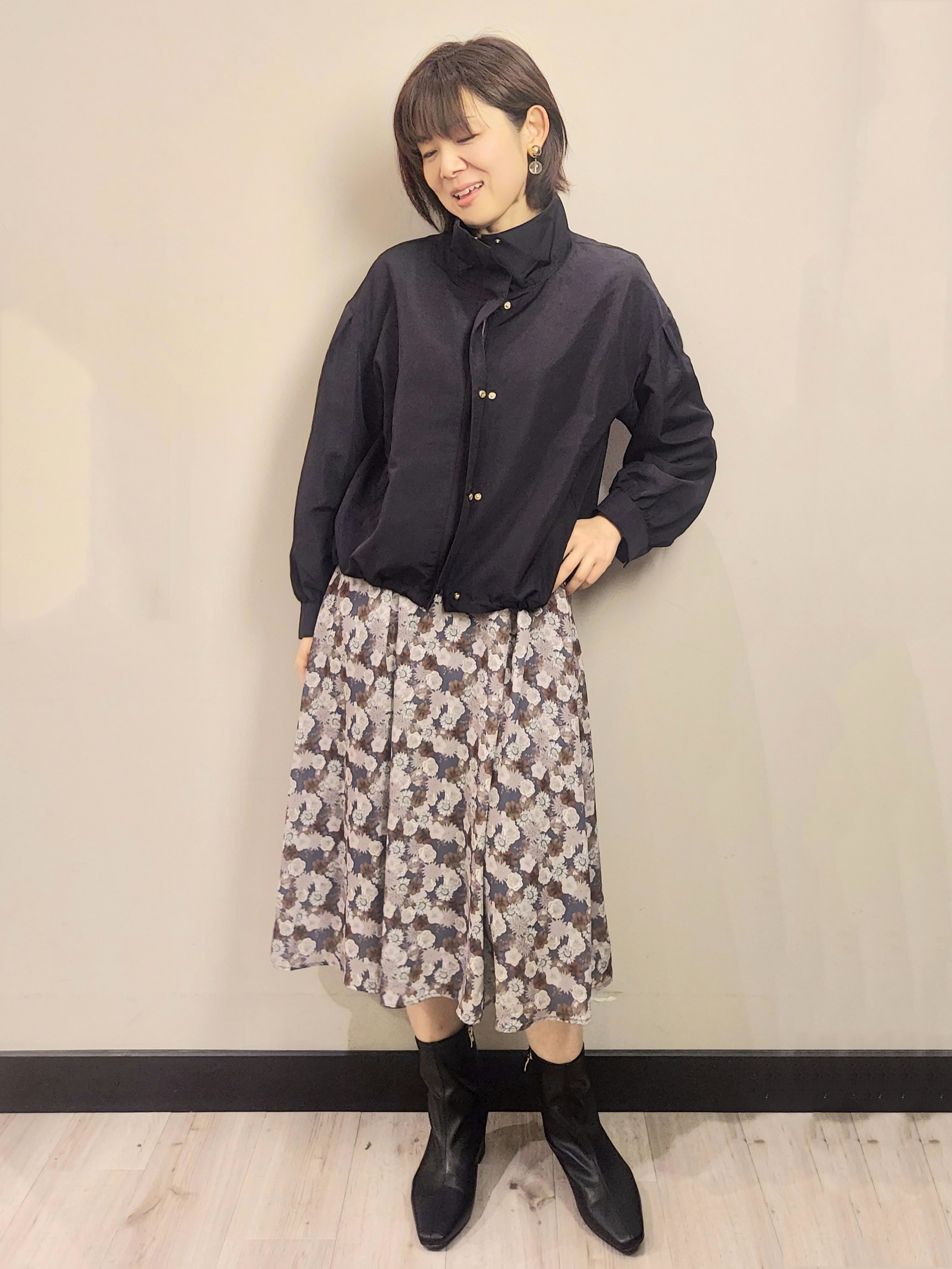 MAKIさんの「index｜【防シワ】スタンドパフブルゾン《洗濯機OK》」を使ったコーディネート