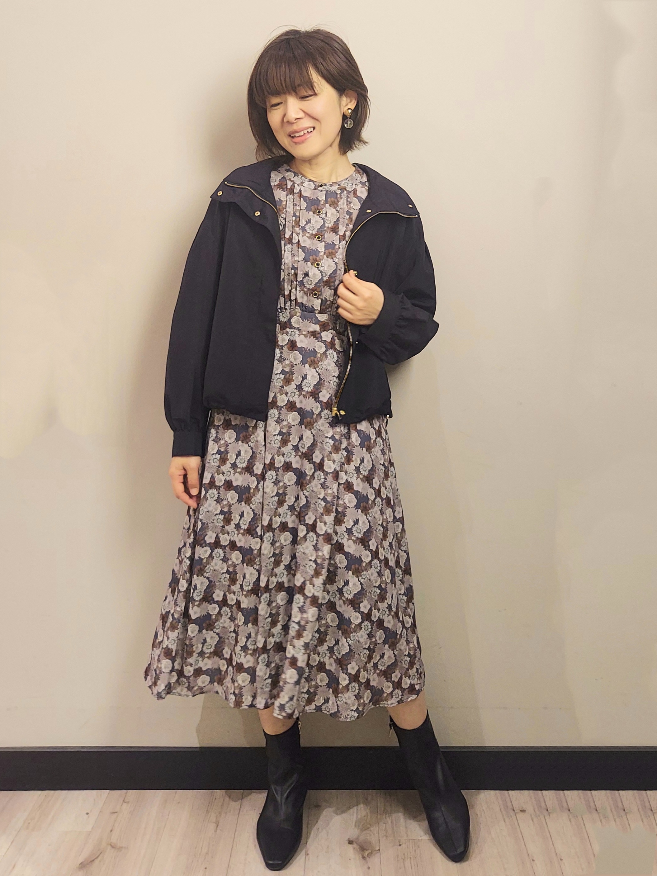 MAKIさんの「index｜【防シワ】スタンドパフブルゾン《洗濯機OK》」を使ったコーディネート