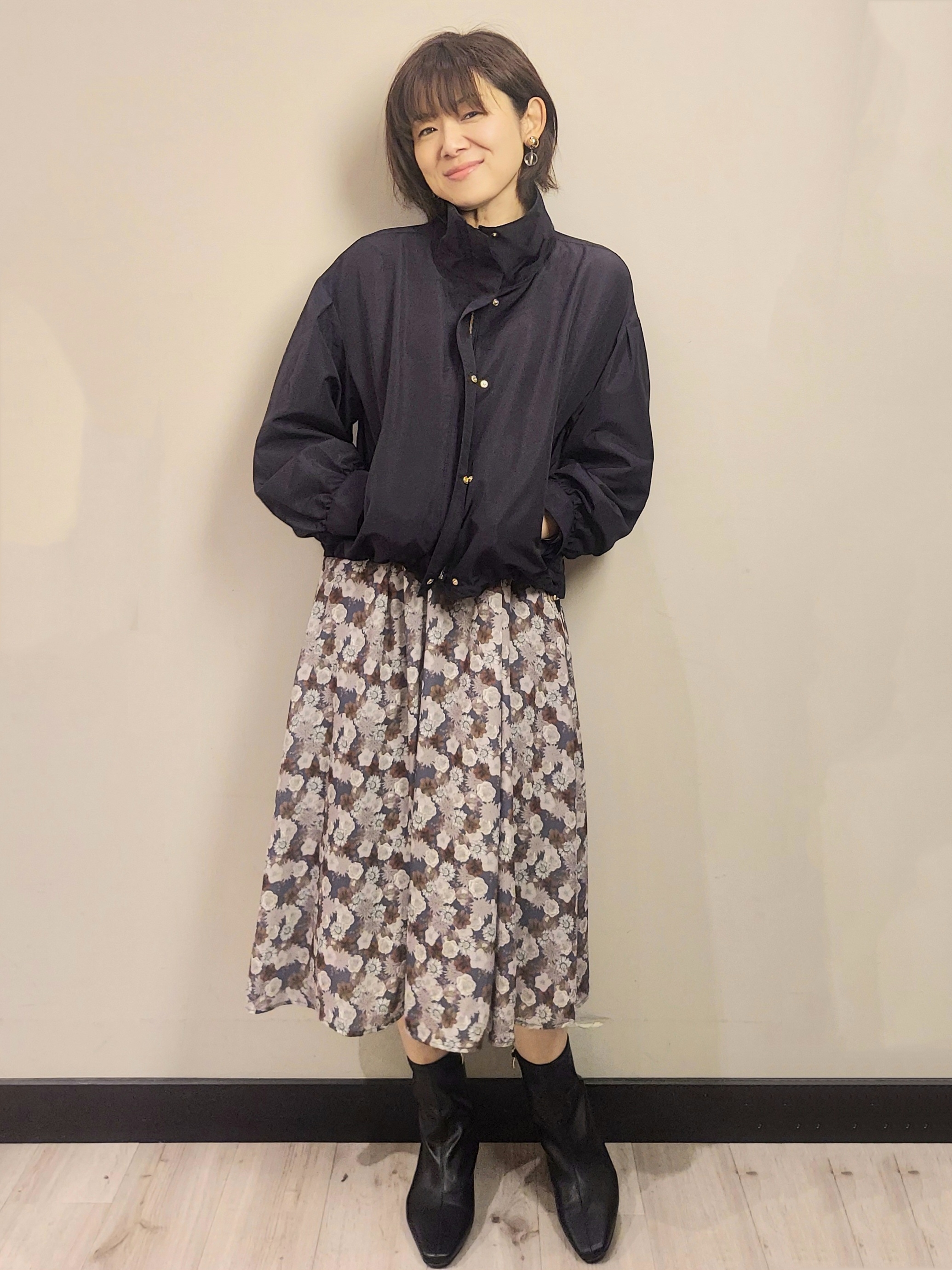 MAKIさんの「index｜【防シワ】スタンドパフブルゾン《洗濯機OK》」を使ったコーディネート
