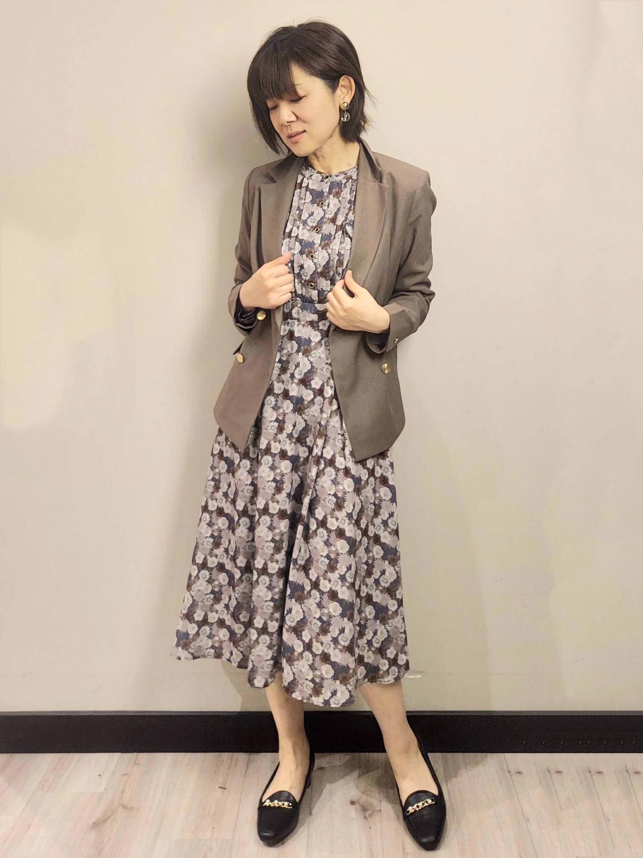 MAKIさんの「index｜【セットアップ対応】ダブルブレストジャケット《洗濯機OK／イージーアイロン／防シワ》」を使ったコーディネート