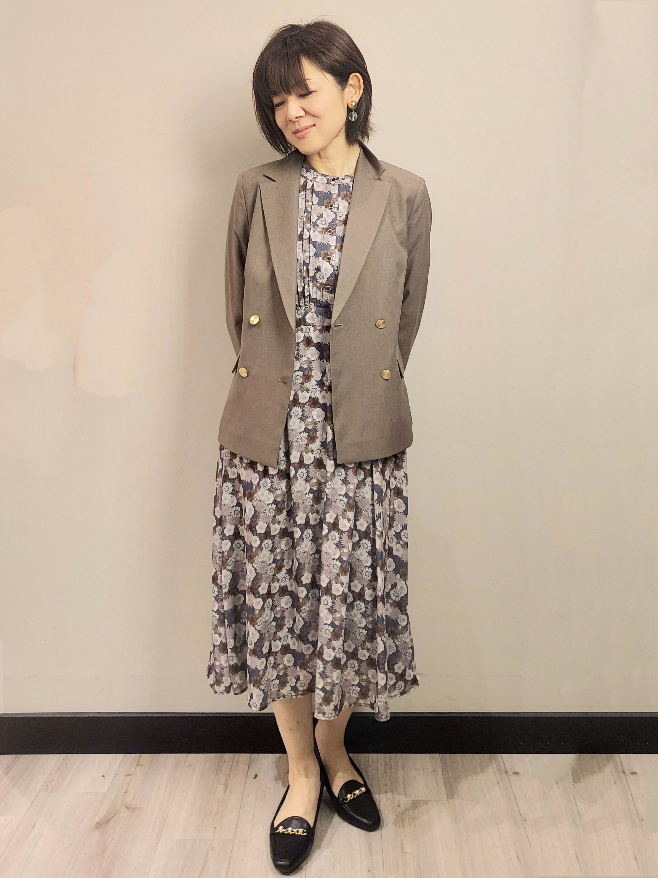 MAKIさんの「index｜【セットアップ対応】ダブルブレストジャケット《洗濯機OK／イージーアイロン／防シワ》」を使ったコーディネート