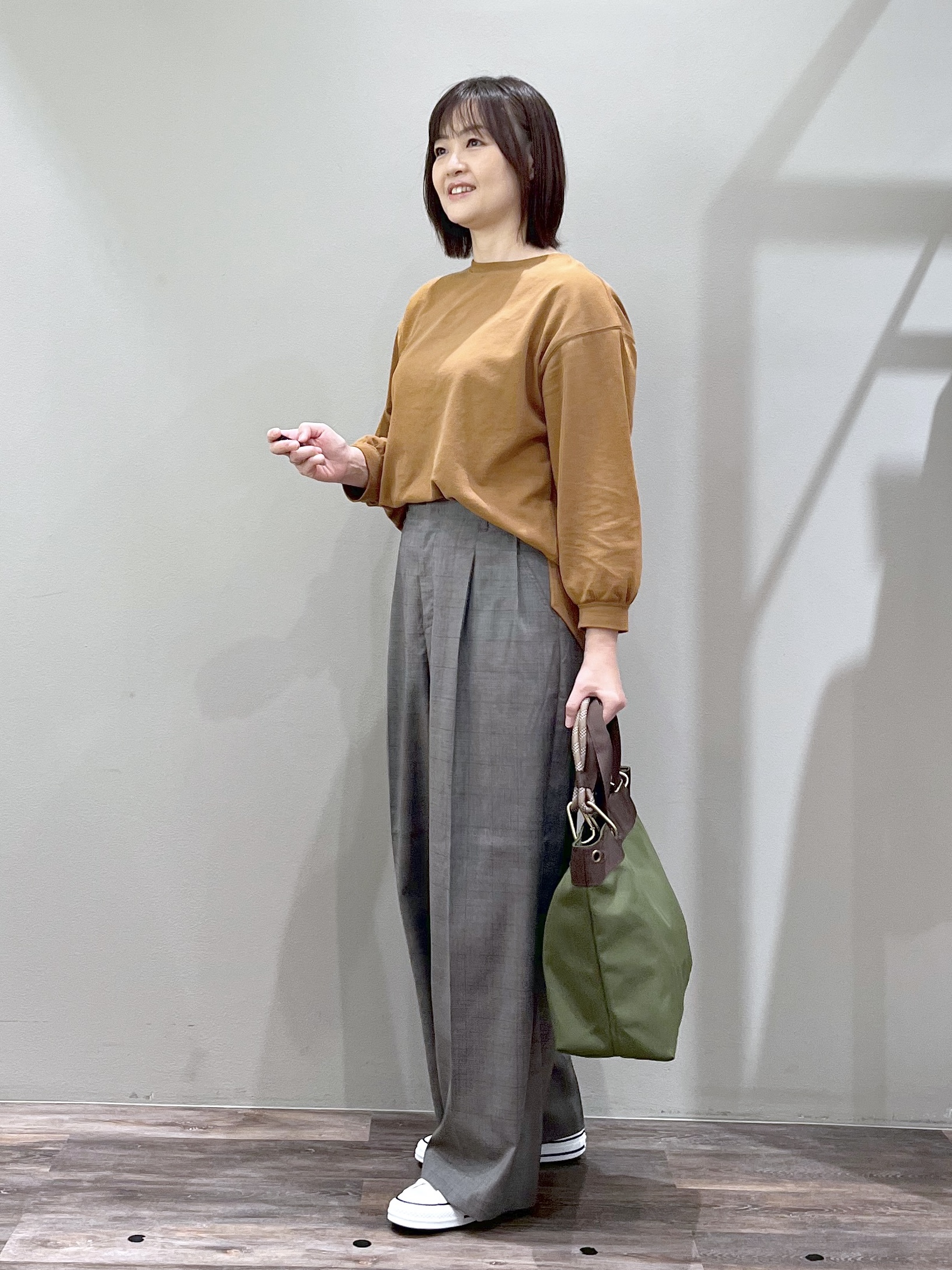ricoさんの「Dessin｜【洗える/7色展開/XS-L】バックヘンリーミニ裏毛 長袖」を使ったコーディネート