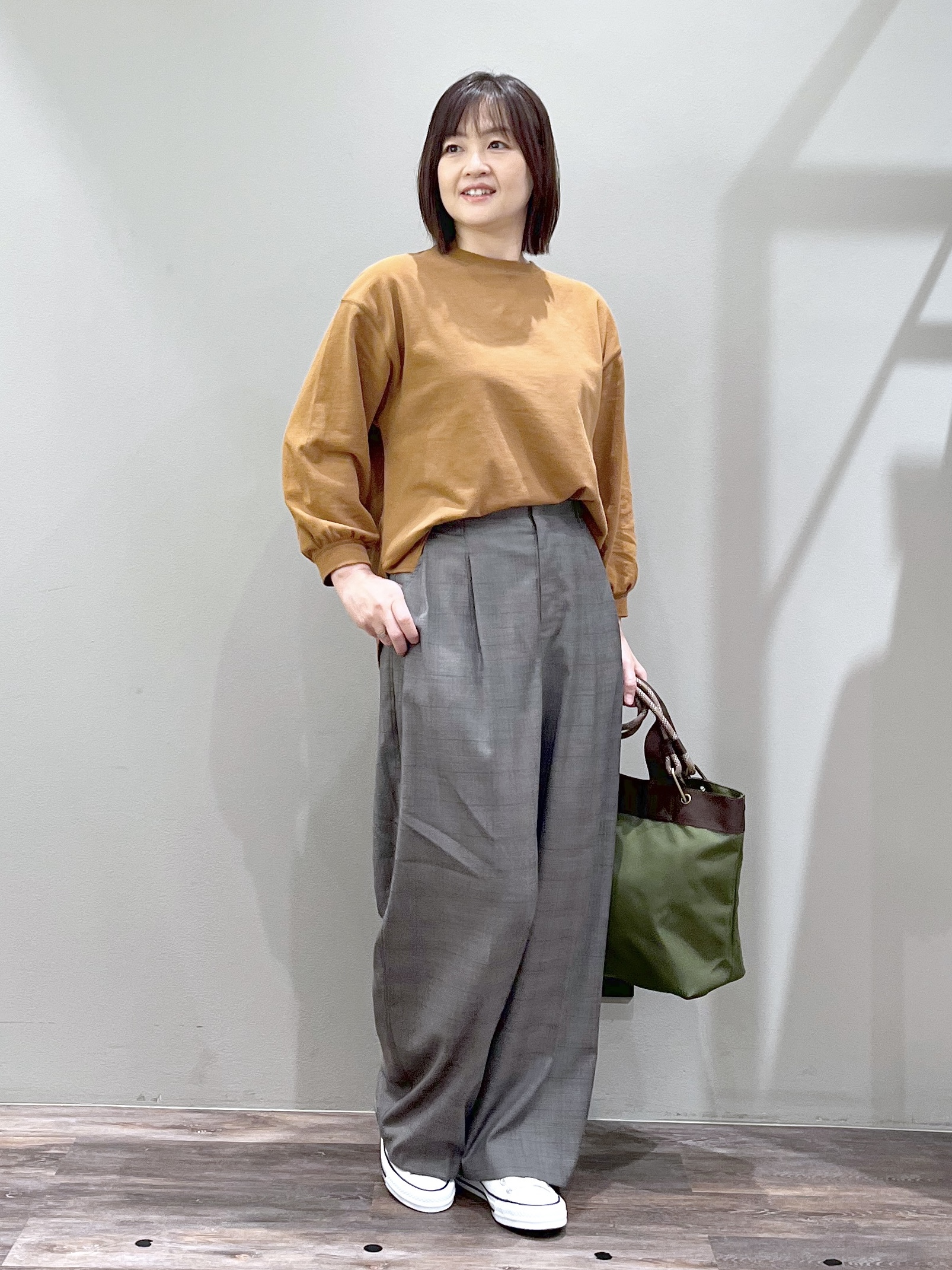 ricoさんの「Dessin｜【洗える/7色展開/XS-L】バックヘンリーミニ裏毛 長袖」を使ったコーディネート