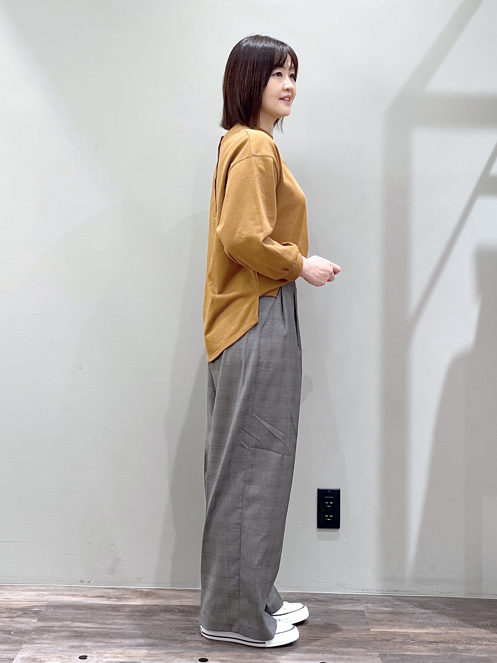 ricoさんの「Dessin｜【洗える/7色展開/XS-L】バックヘンリーミニ裏毛 長袖」を使ったコーディネート