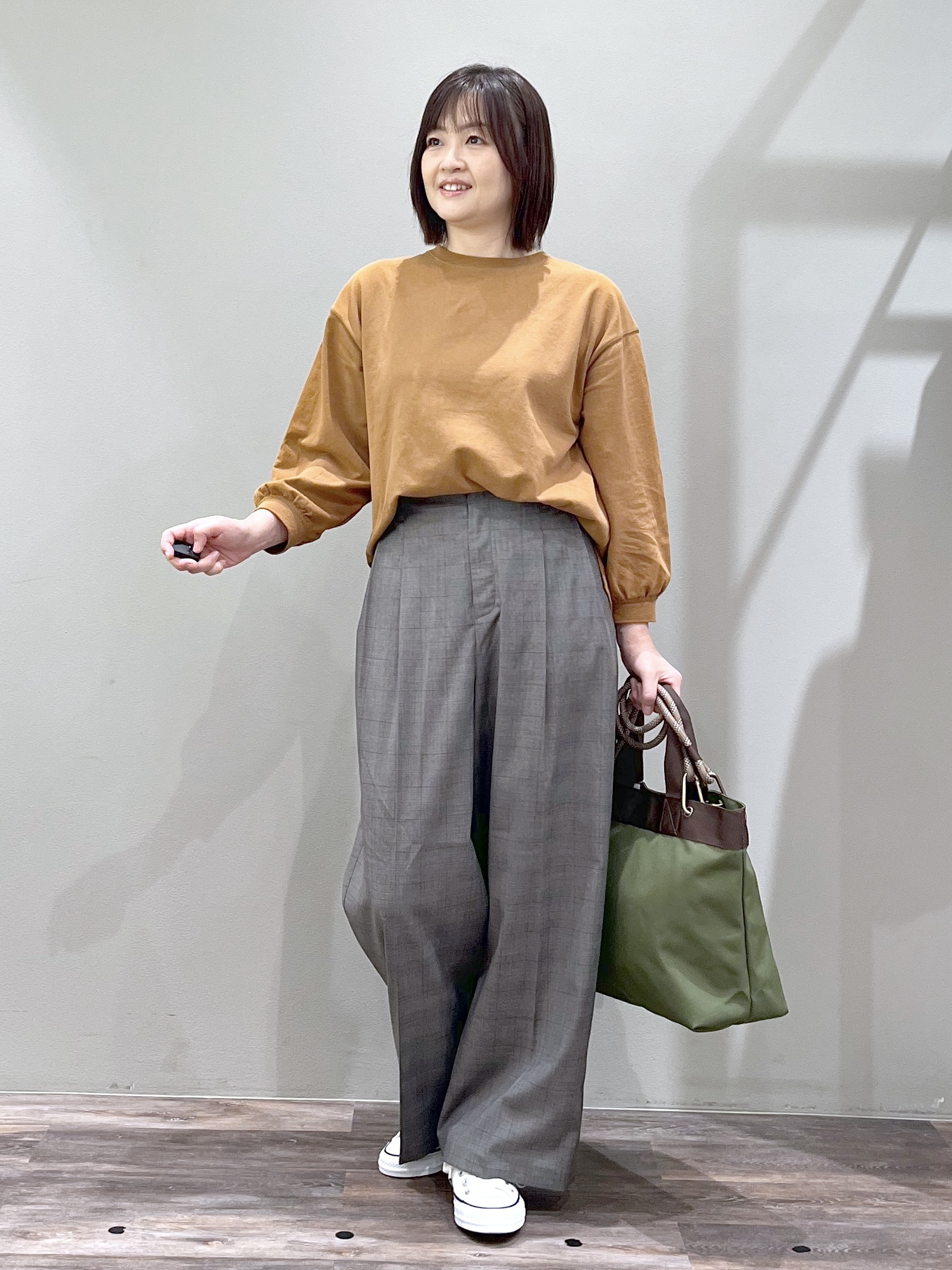 ricoさんの「Dessin｜【洗える/7色展開/XS-L】バックヘンリーミニ裏毛 長袖」を使ったコーディネート