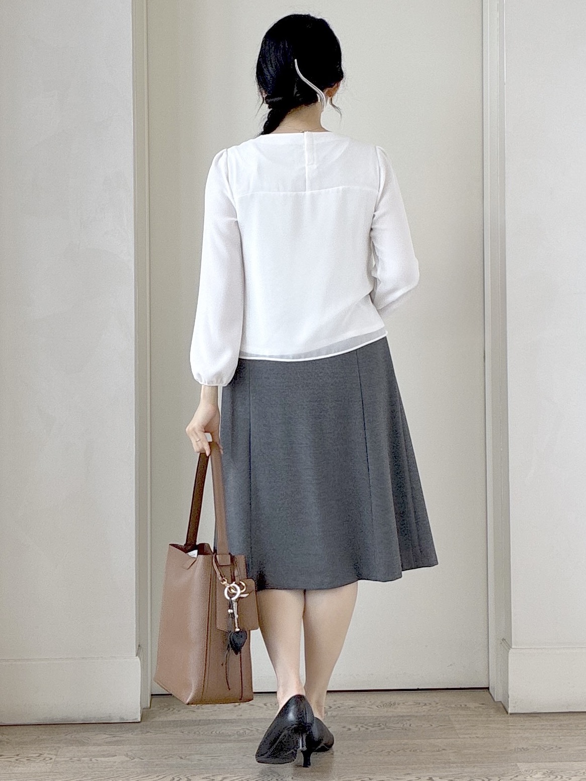  beni_gingerさんの「Reflect｜【SS-4Lサイズ／通勤／セレモニー】クルーネック シフォンブラウス」を使ったコーディネート