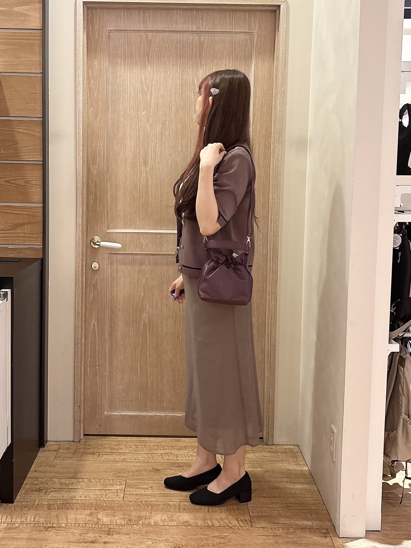 miiさんの「SHOO･LA･RUE｜【UV/S-LL/洗濯機可】毛玉になりにくい 配色5分袖カーディガン」を使ったコーディネート