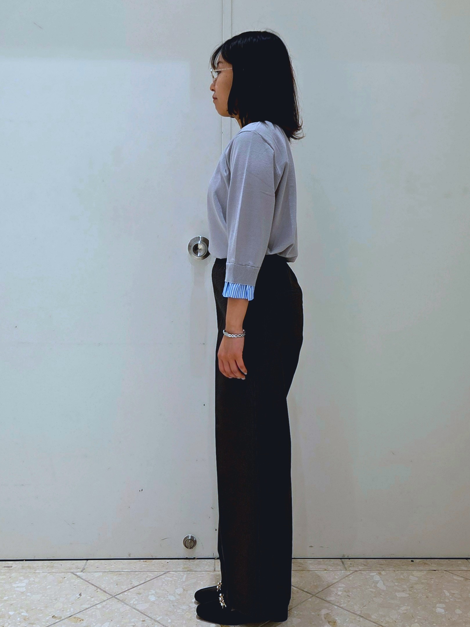Sumiさんの「OPAQUE.CLIP｜【森絵梨佳さん着用】フリルドッキングニット《UVケア／遮熱性／洗濯機OK》」を使ったコーディネート