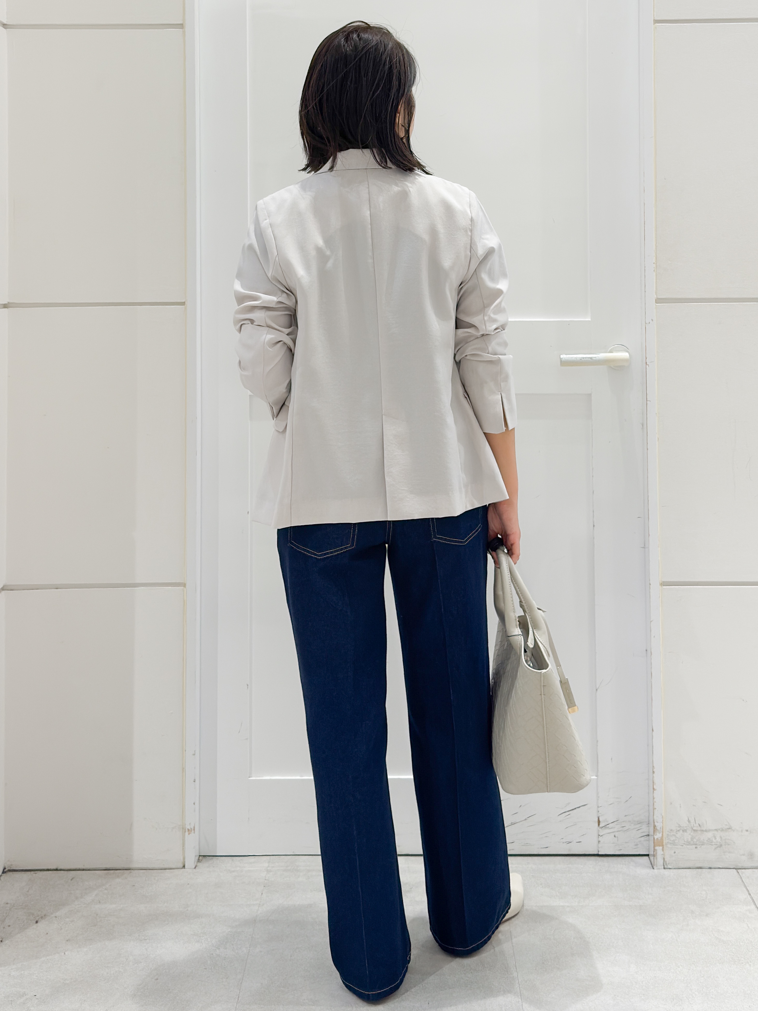 yuka.aさんの「OPAQUE.CLIP｜《再入荷》ダブルブレストテーラードジャケット【接触冷感／吸水速乾／イージーアイロン／防シワ／洗濯機O」を使ったコーディネート