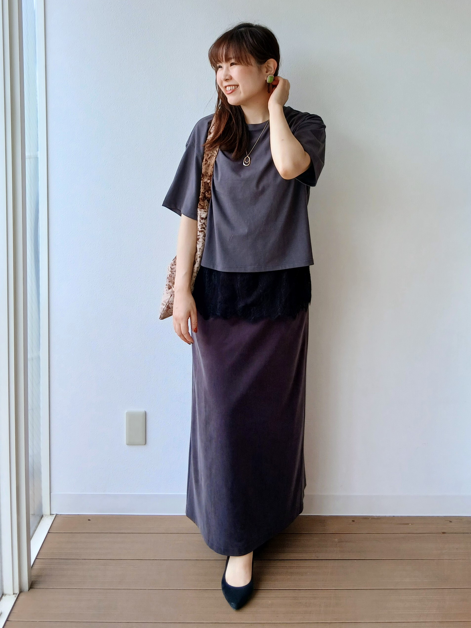 なみきさんの「UNTITLED｜【1枚でもセットでも】レースキャミ付きプルオーバー」を使ったコーディネート