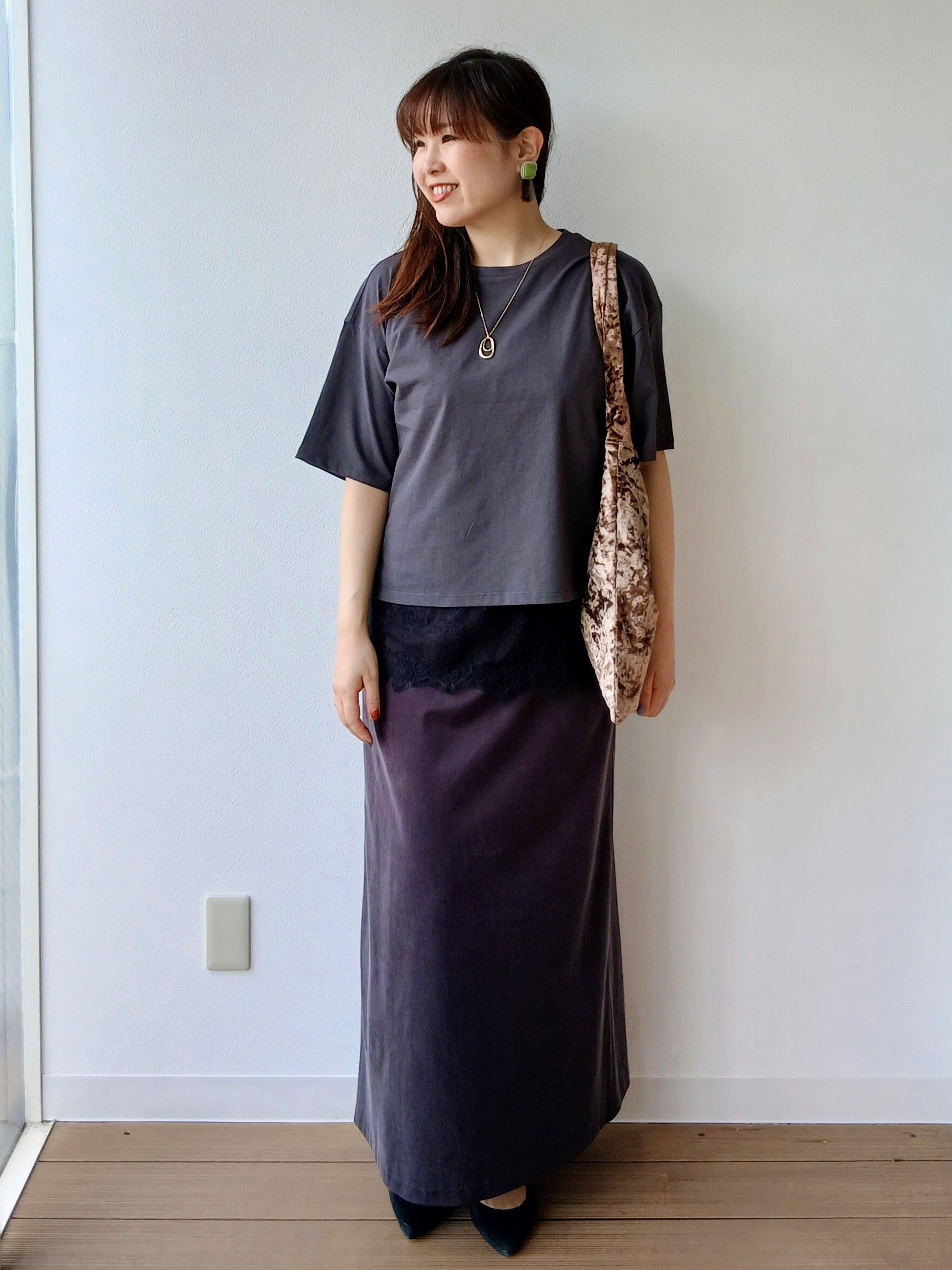 なみきさんの「UNTITLED｜【1枚でもセットでも】レースキャミ付きプルオーバー」を使ったコーディネート