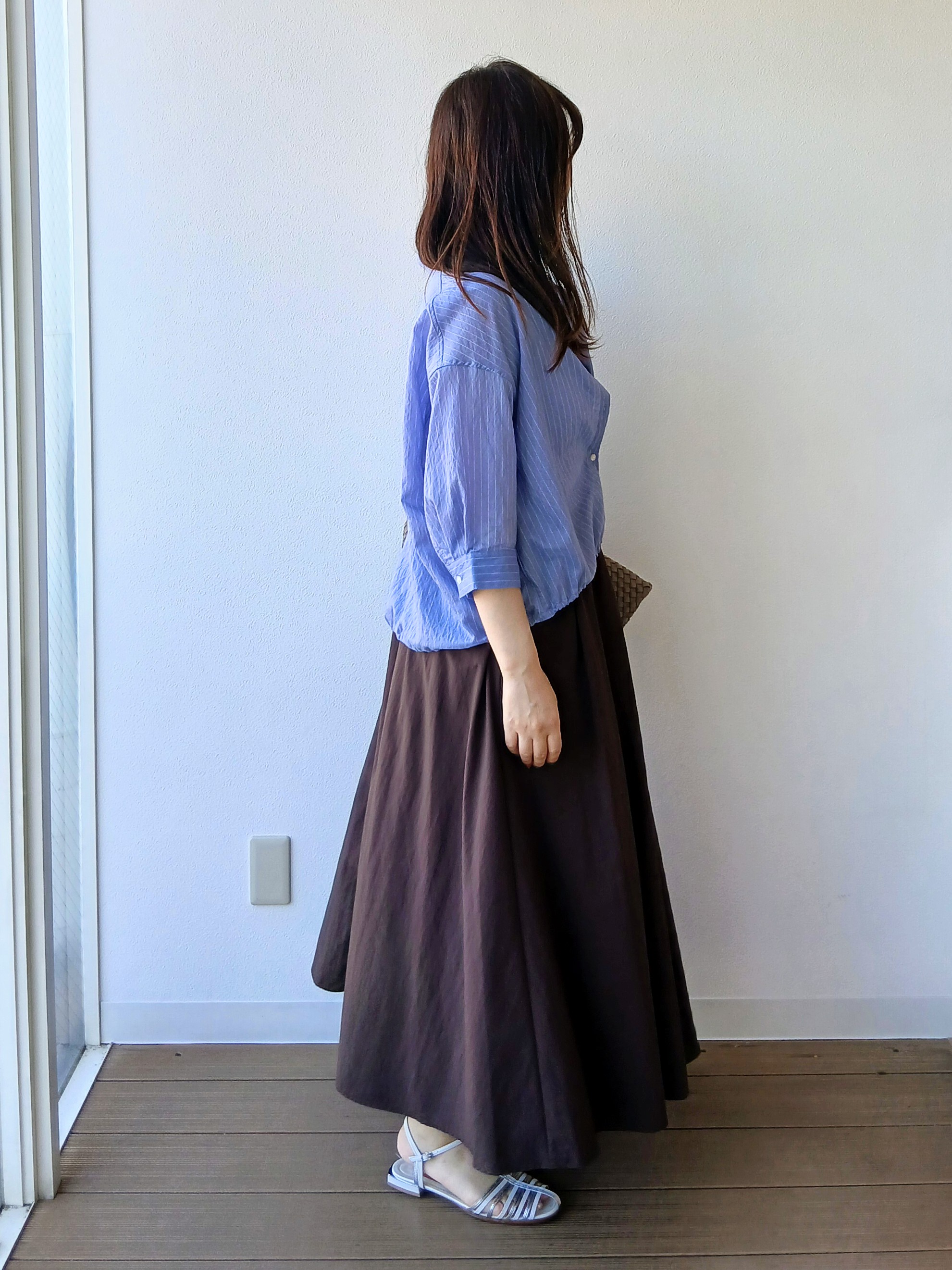 なみきさんの「UNTITLED｜【シアー／7分袖】体型カバーゆったりシャツ」を使ったコーディネート