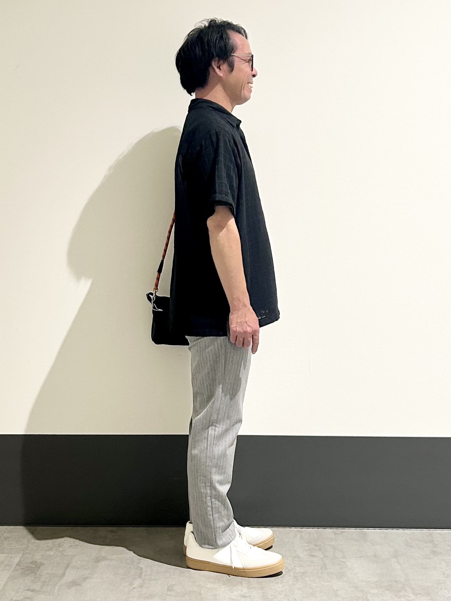KENJI Iさんの「THE SHOP TK｜【洗濯機OK】格子柄メッシュ半袖シャツ」を使ったコーディネート