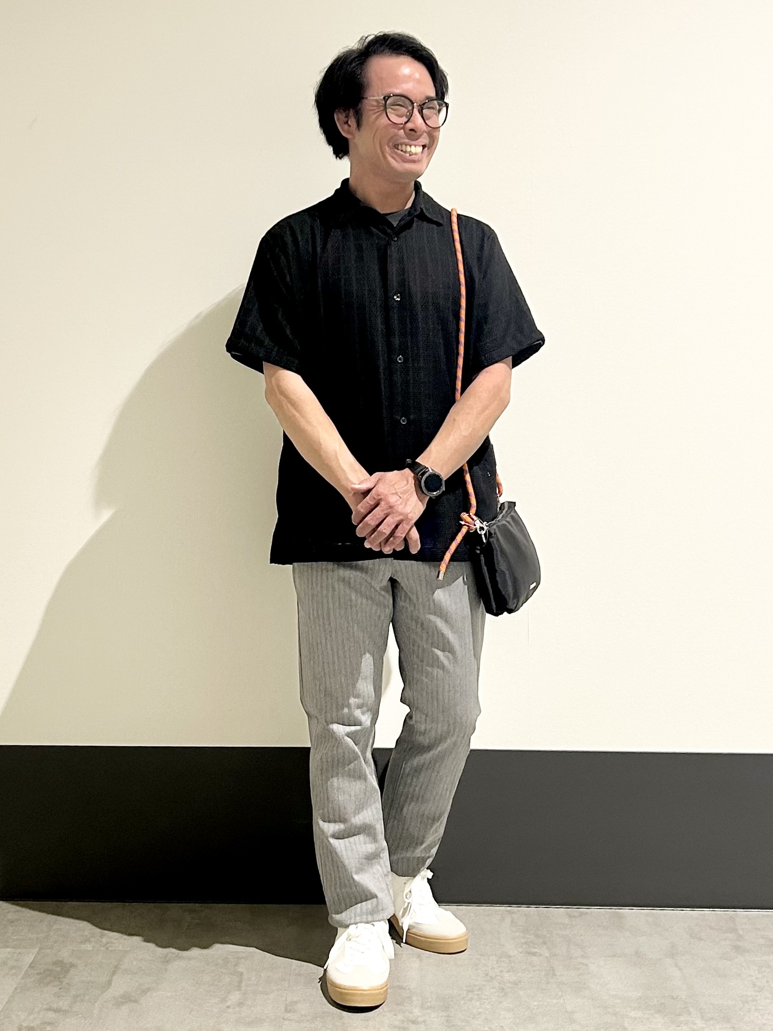 KENJI Iさんの「THE SHOP TK｜【洗濯機OK】格子柄メッシュ半袖シャツ」を使ったコーディネート