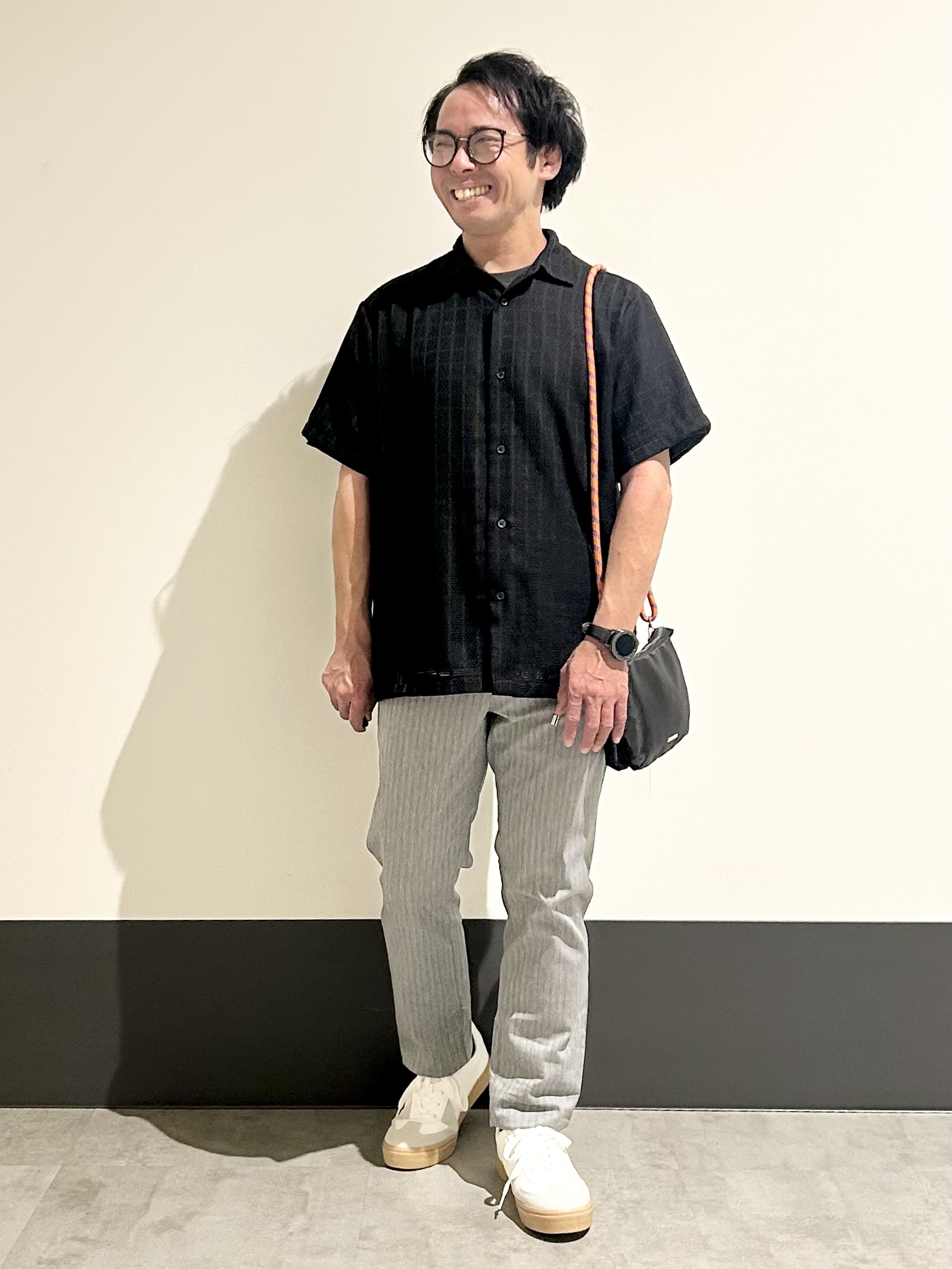 KENJI Iさんの「THE SHOP TK｜【洗濯機OK】格子柄メッシュ半袖シャツ」を使ったコーディネート