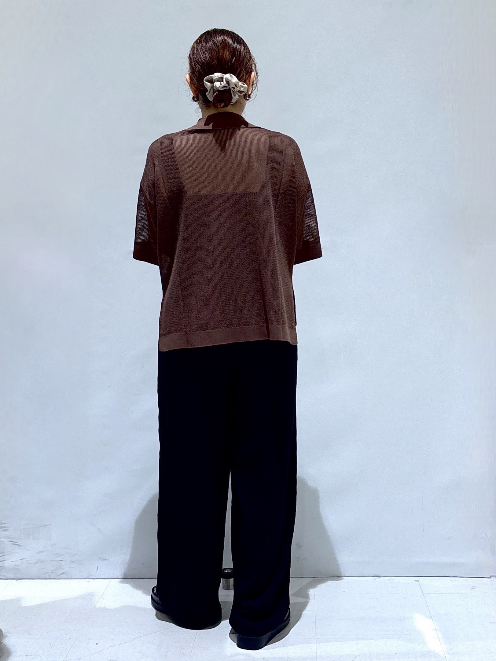 ゆきちさんの「OPAQUE.CLIP｜メッシュスキッパーポロニット【UVケア／洗濯機OK】」を使ったコーディネート