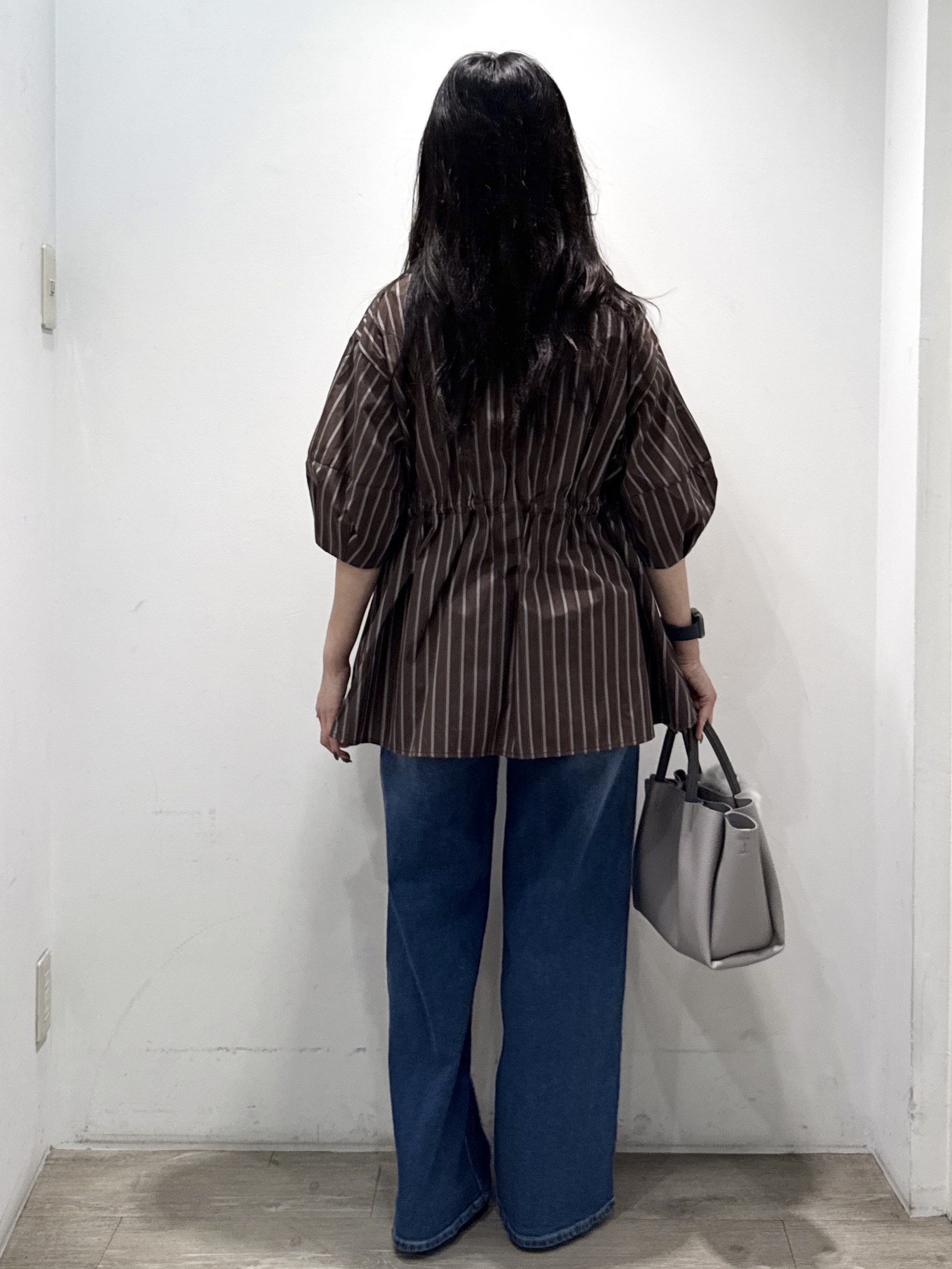 yuicciさんの「OPAQUE.CLIP｜ストライプ ペプラムブラウス【洗濯機OK】」を使ったコーディネート
