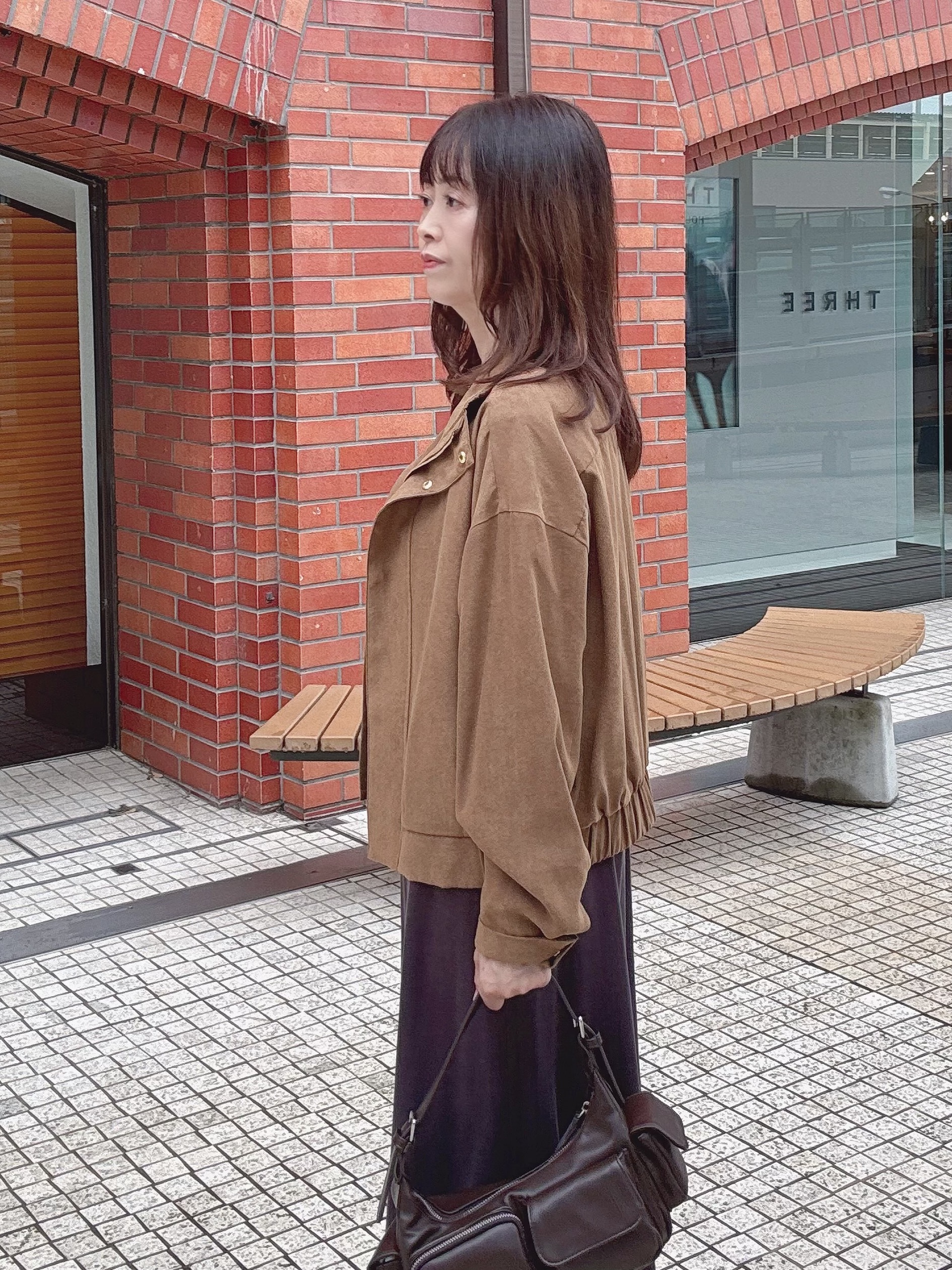 makiさんの「UNTITLED｜【セットアップ可/秋ジャケット】スエードライクブルゾン」を使ったコーディネート