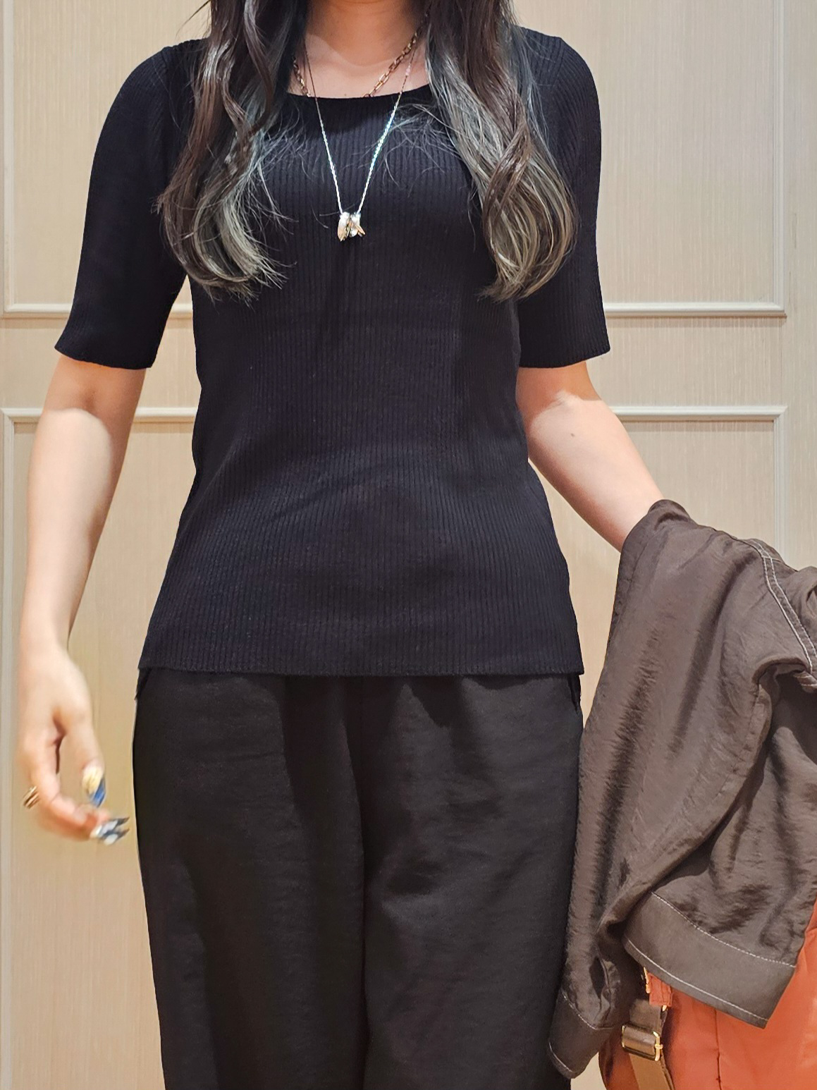 ゆゆさんの「SHOO･LA･RUE｜【S-LL/洗濯機可】Gジャン風 軽く羽織れるシアージャケット」を使ったコーディネート