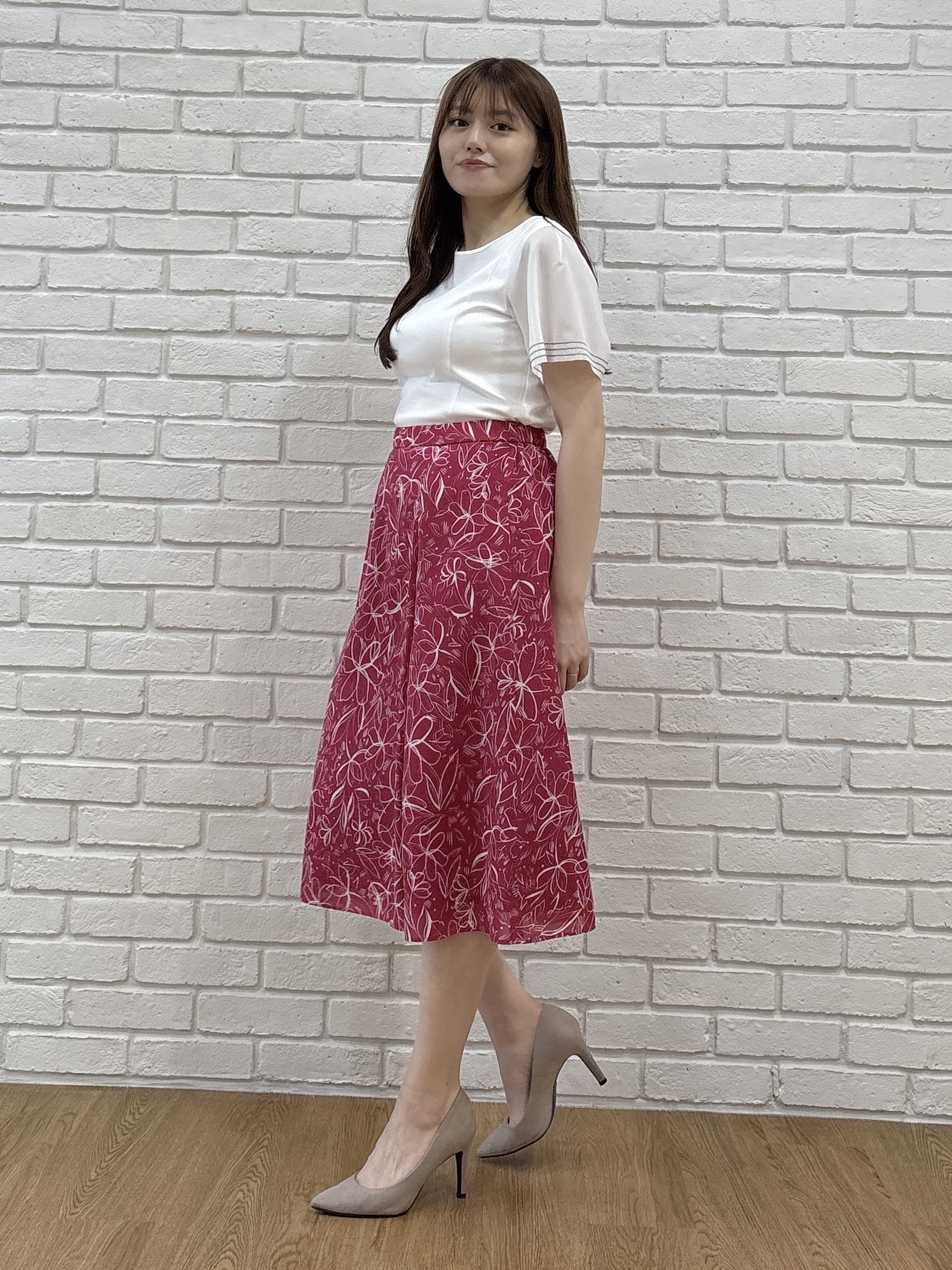 sayaさんの「COUP DE CHANCE｜【手洗可／日本製】フラワースカート」を使ったコーディネート