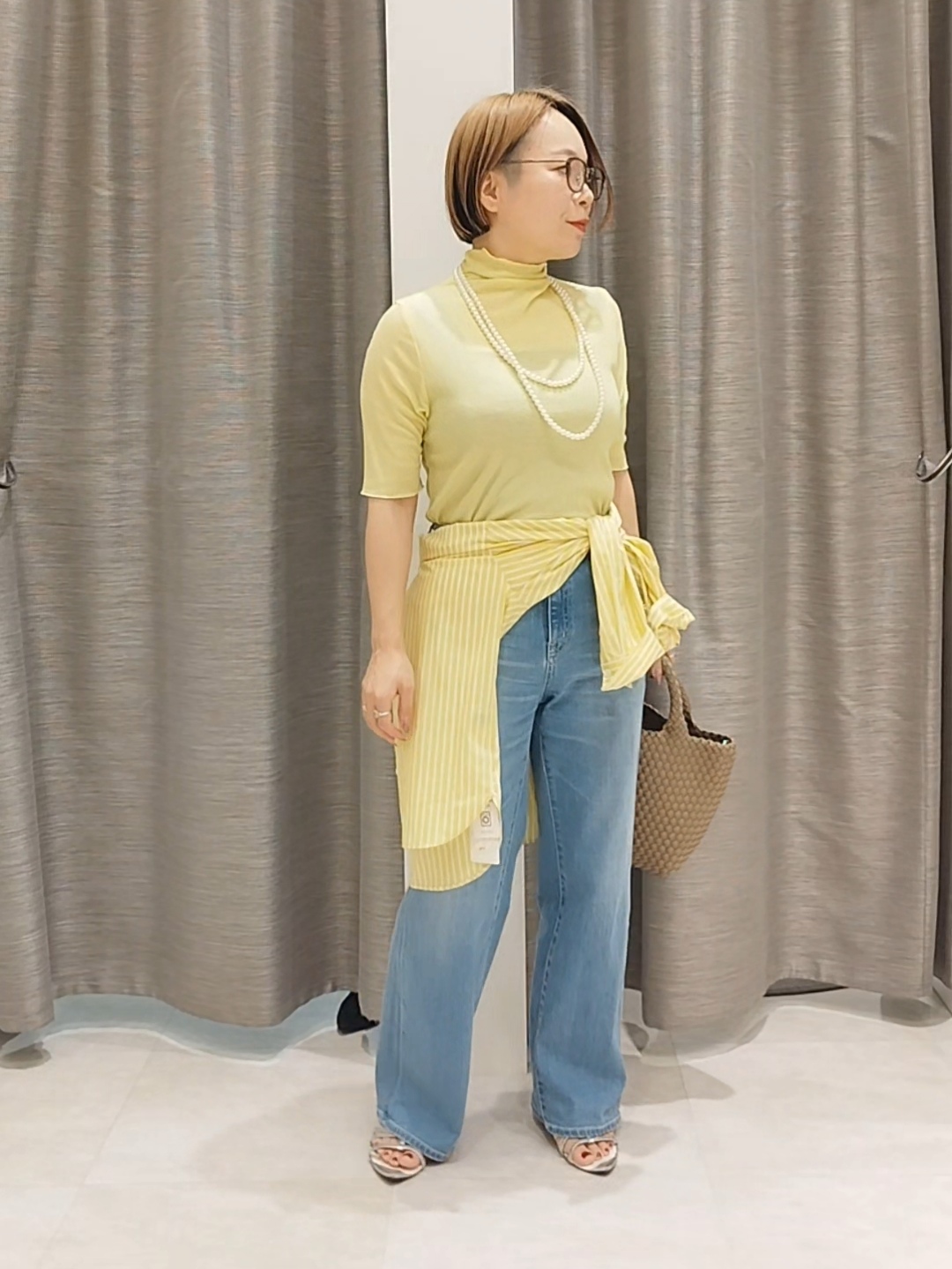 s u g iさんの「UNTITLED｜【6色色展開/コットン100】カラーベーシックシャツ」を使ったコーディネート