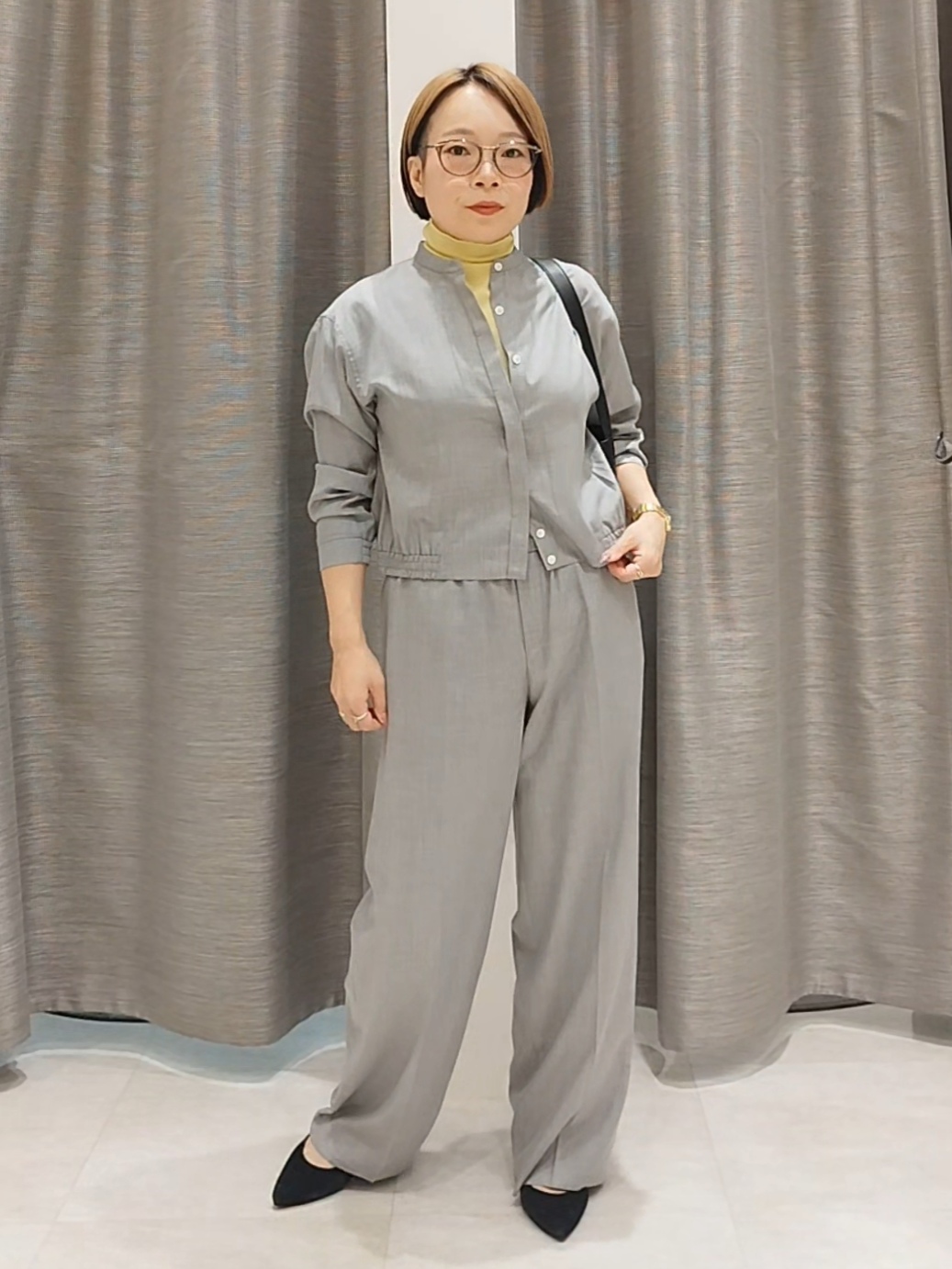 s u g iさんの「UNTITLED｜【セットアップ可/秋羽織り】メランジツイルシャツ」を使ったコーディネート