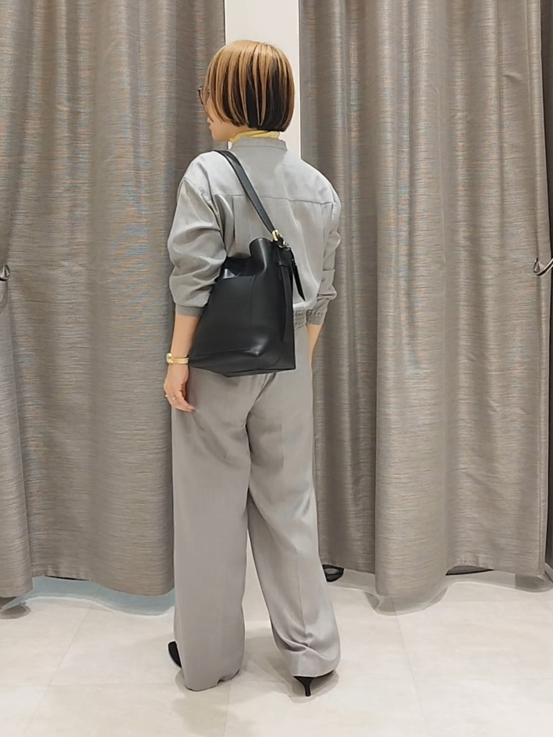 s u g iさんの「UNTITLED｜【セットアップ可/秋羽織り】メランジツイルシャツ」を使ったコーディネート