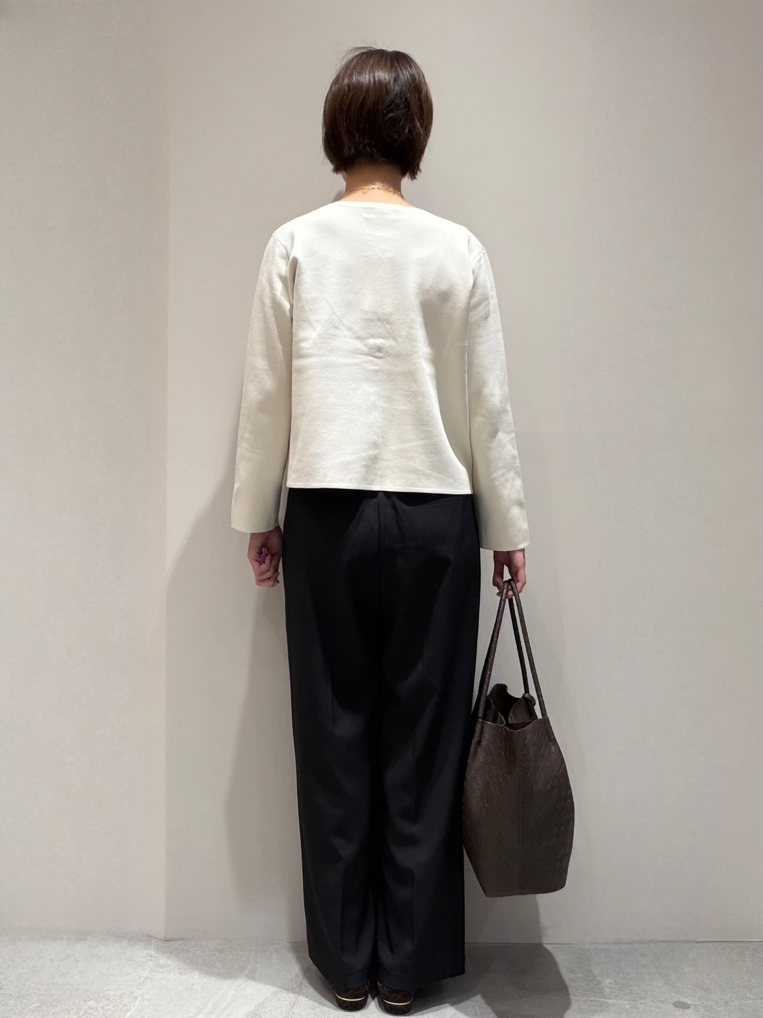 ふなきちさんの「OPAQUE.CLIP｜【UVケア／遮熱性】スナップボタンニットカーディガン《5col／洗濯機OK》」を使ったコーディネート