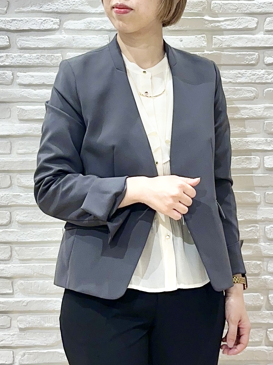 Hana...eさんの「index｜【防シワ】セットアップ可 ダブルクロスノーカラージャケット《洗濯機OK／イージーアイロン／ストレッチ」を使ったコーディネート