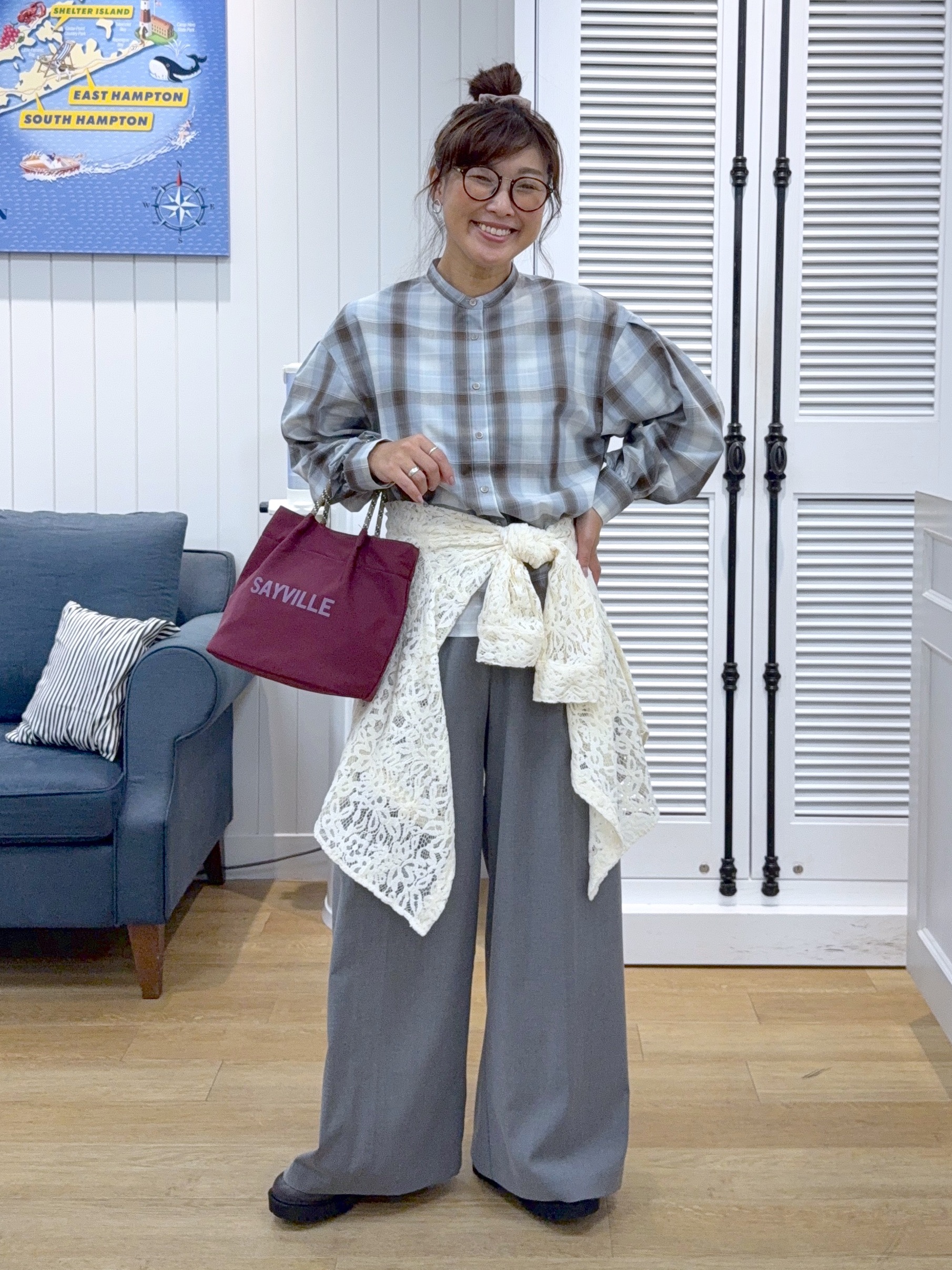 Osawaさんの「Dessin｜【手洗い可/シワになりにくい】オンブレーチェックシャツ」を使ったコーディネート