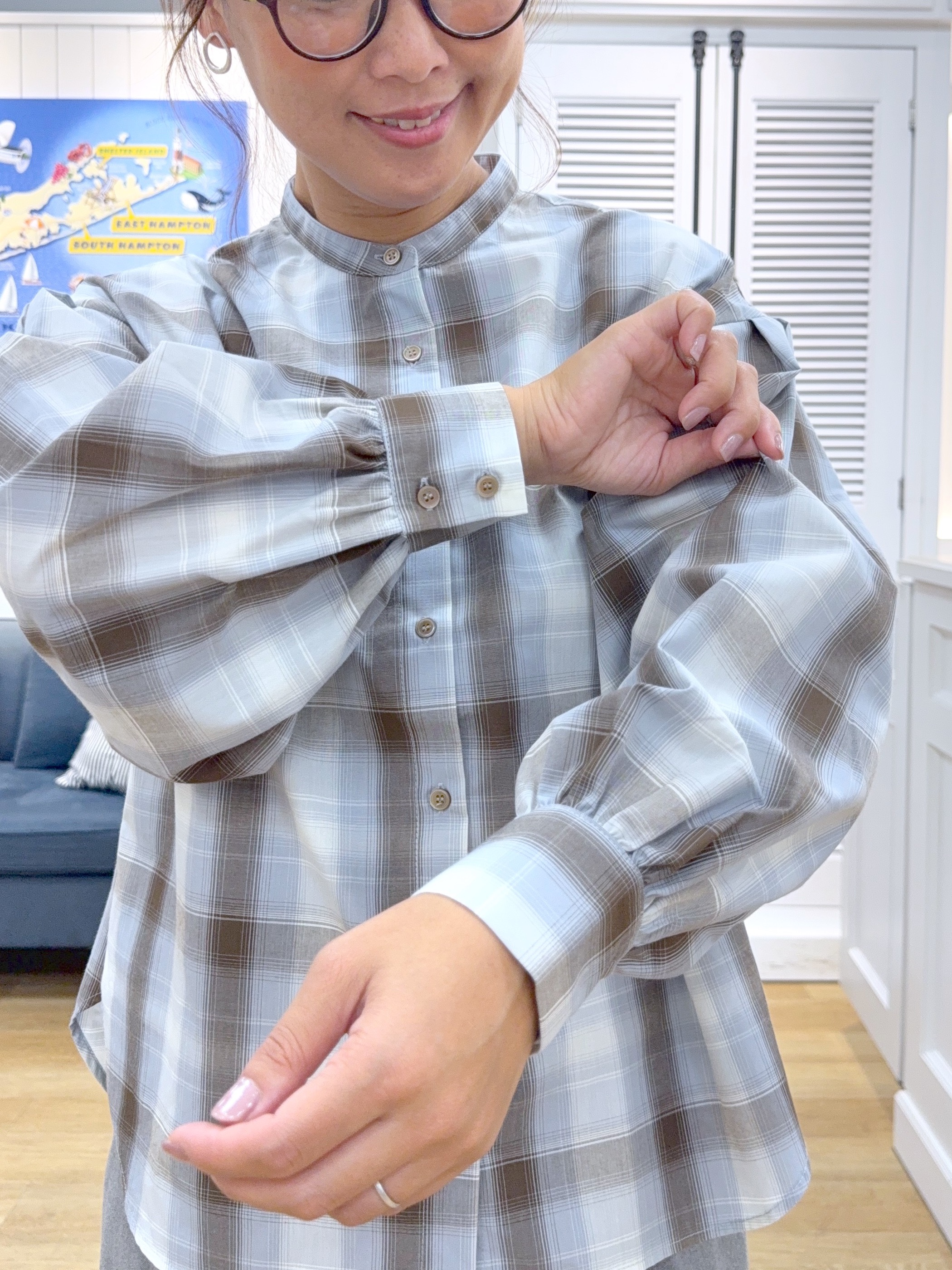 Osawaさんの「Dessin｜【手洗い可/シワになりにくい】オンブレーチェックシャツ」を使ったコーディネート