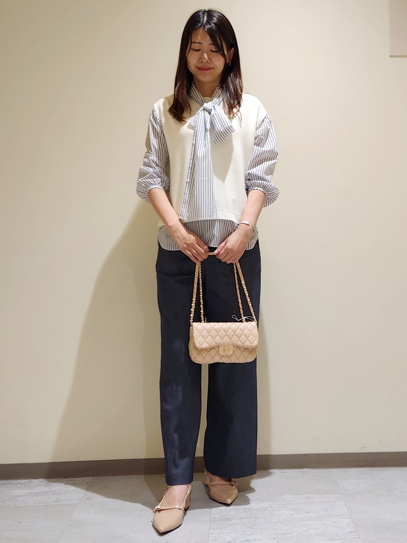 yukaさんの「COUP DE CHANCE｜【手洗い可／日本製／】 レイヤード風トップス」を使ったコーディネート