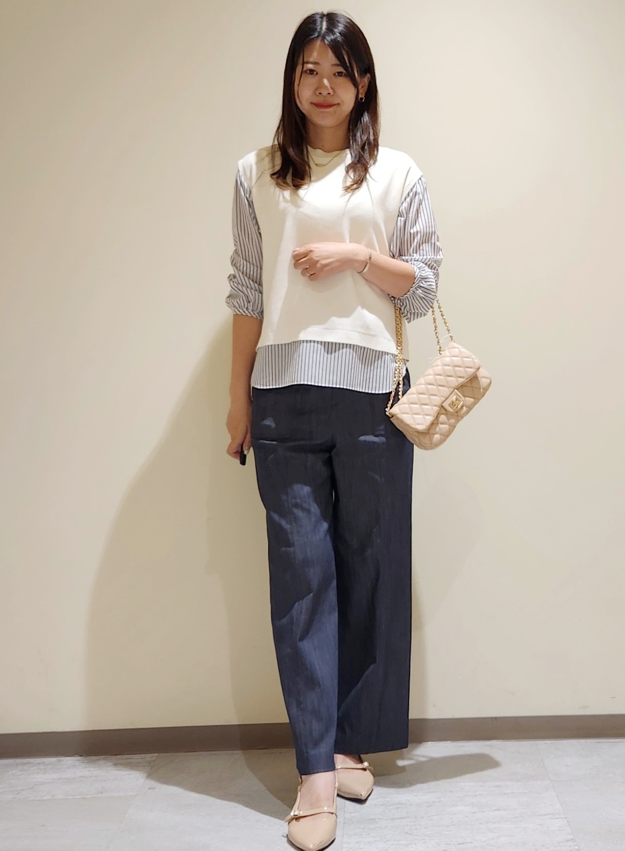 yukaさんの「COUP DE CHANCE｜【手洗い可／日本製／】 レイヤード風トップス」を使ったコーディネート