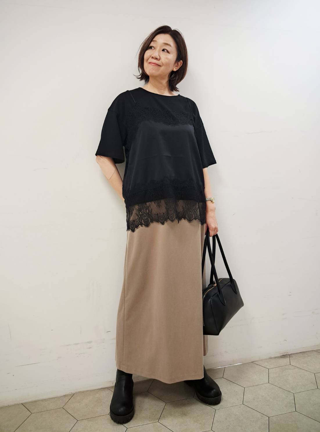 姉さんさんの「UNTITLED｜【1枚でもセットでも】レースキャミ付きプルオーバー」を使ったコーディネート