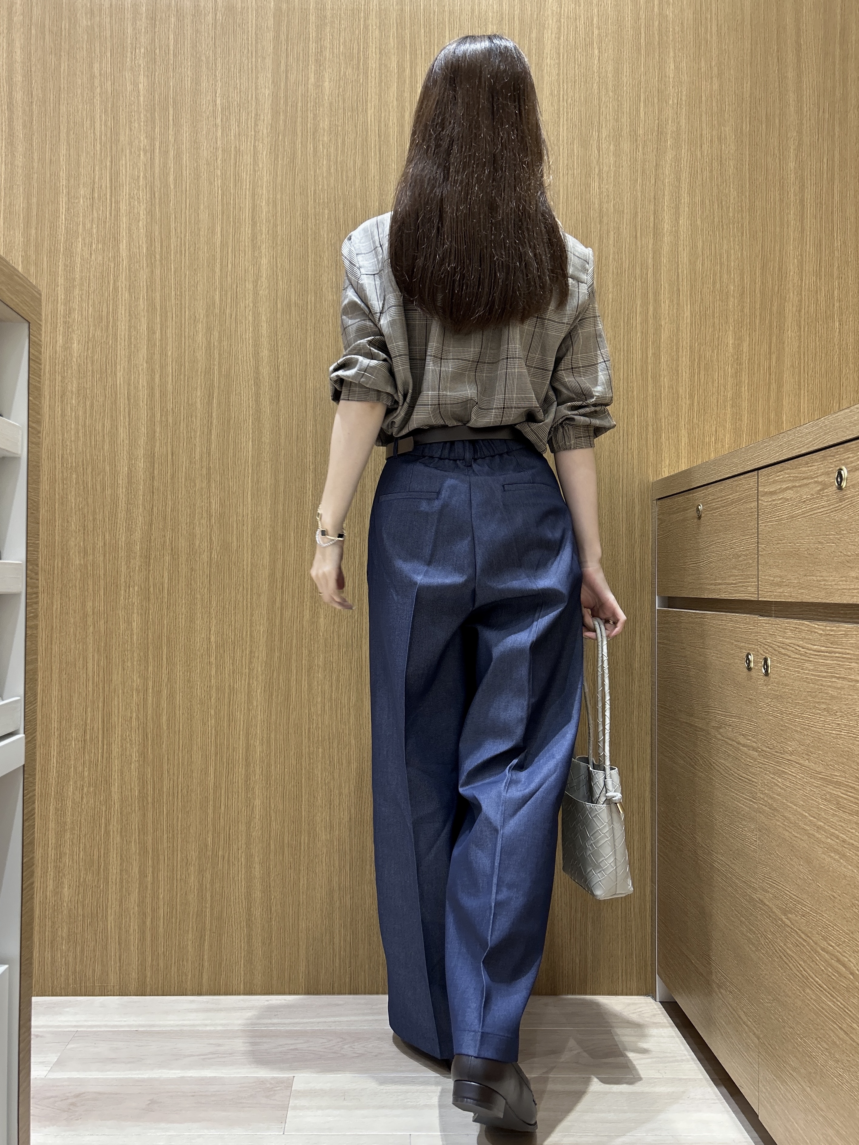 maiさんの「OPAQUE.CLIP｜チェック柄フリルブラウス【洗濯機OK】」を使ったコーディネート