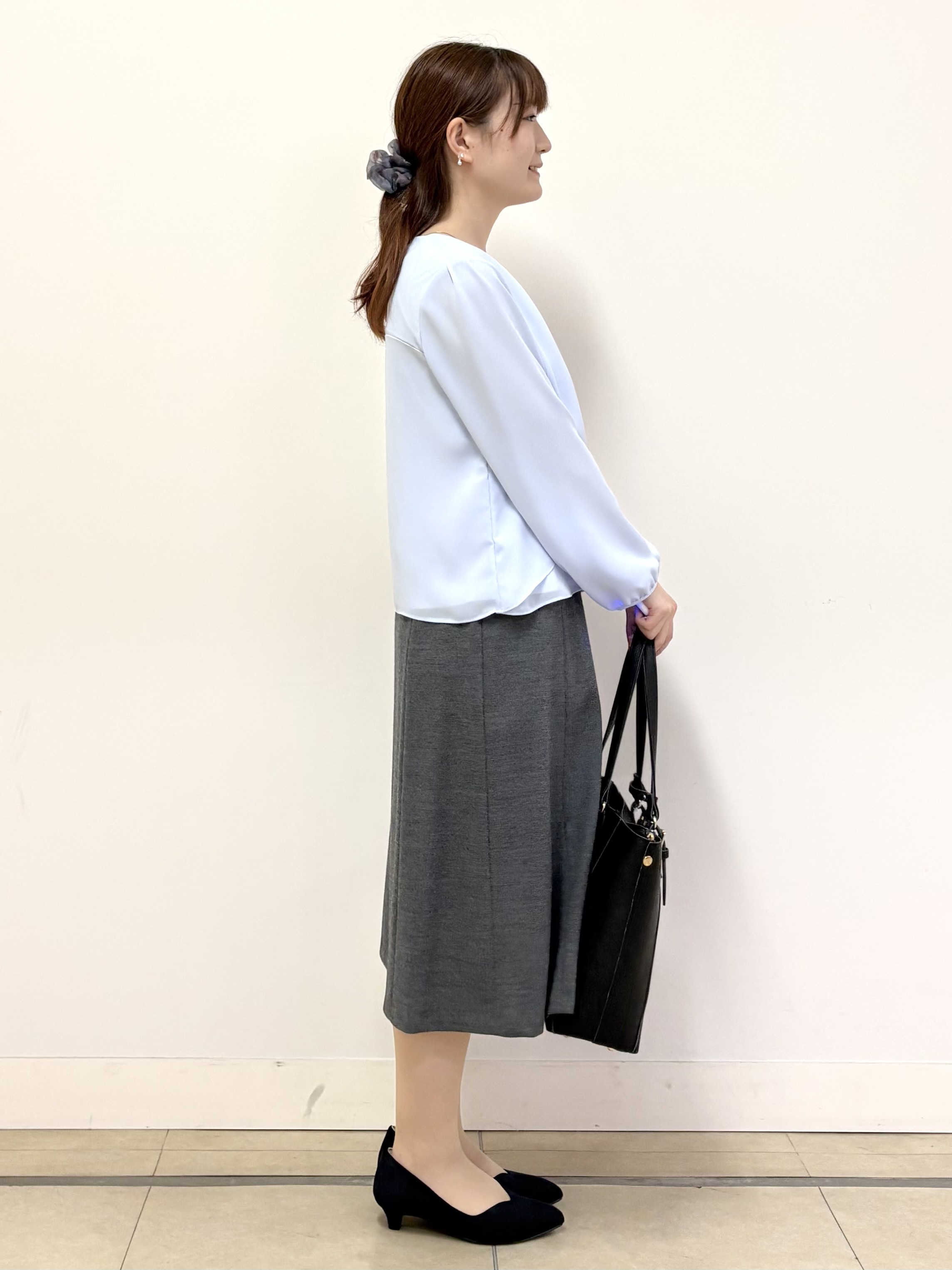 mikiさんの「Reflect｜【SS-4Lサイズ／通勤／セレモニー】クルーネック シフォンブラウス」を使ったコーディネート