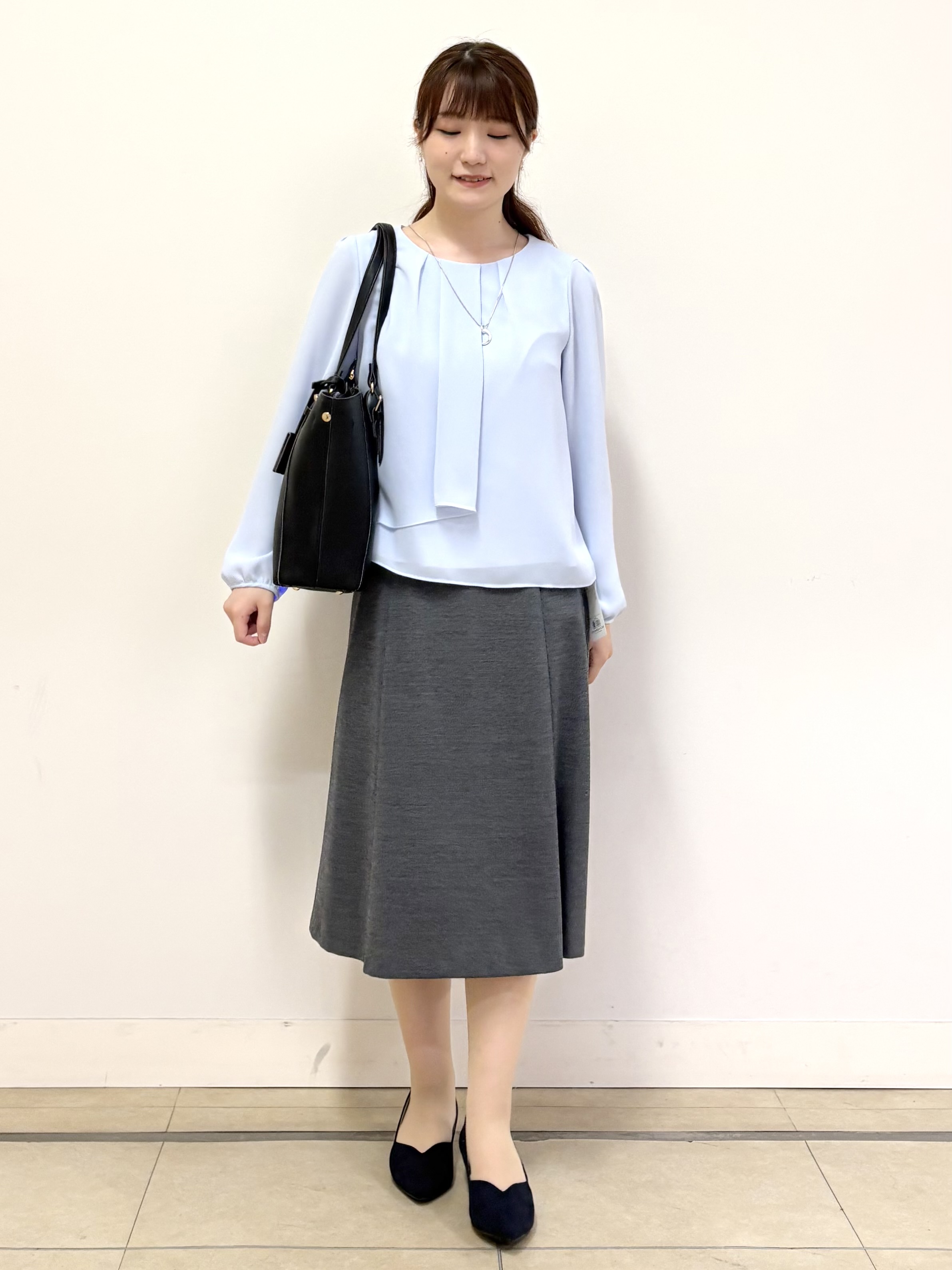 mikiさんの「Reflect｜【SS-4Lサイズ／通勤／セレモニー】クルーネック シフォンブラウス」を使ったコーディネート