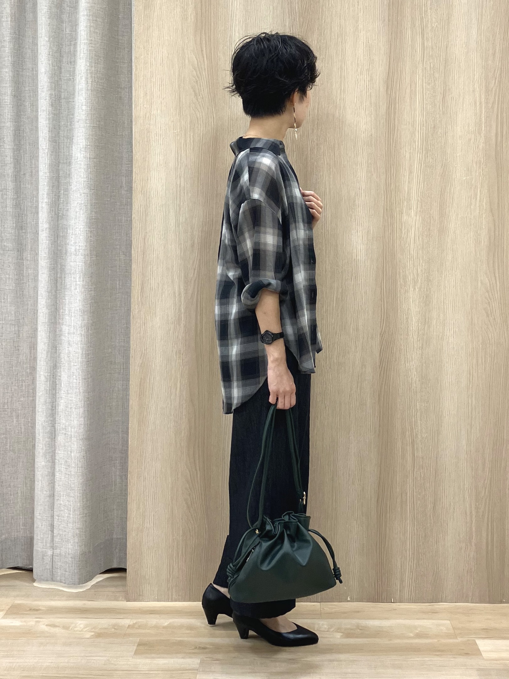 Keiさんの「grove｜シアーオンブレチェックシャツ」を使ったコーディネート