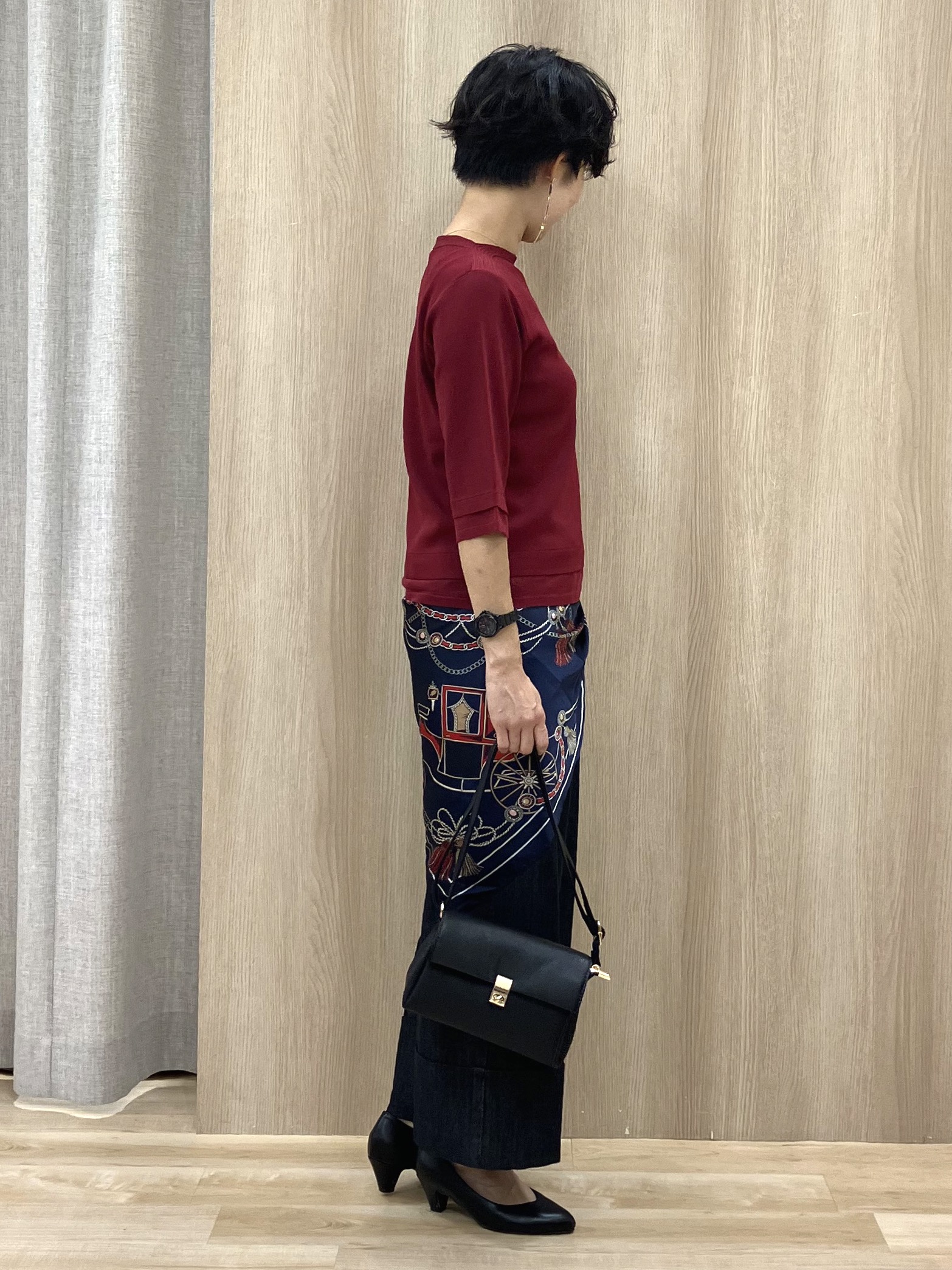 Keiさんの「grove｜【人気シリーズに新型登場】袖口シアーやわらかドライタッチニット」を使ったコーディネート