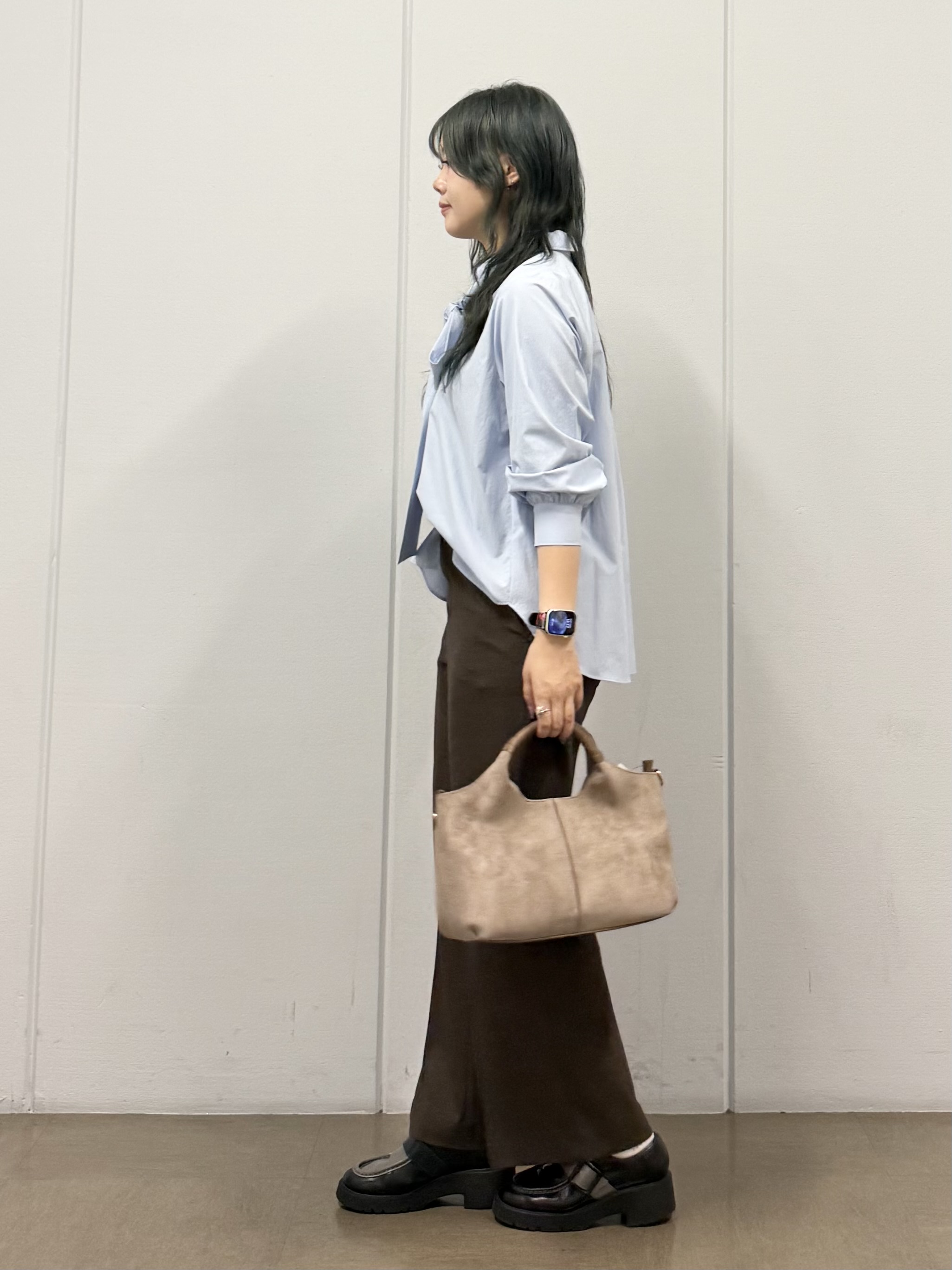mizukiさんの「INDIVI｜【接触冷感／ストレッチ◎】取外し可ボウタイシャツ」を使ったコーディネート