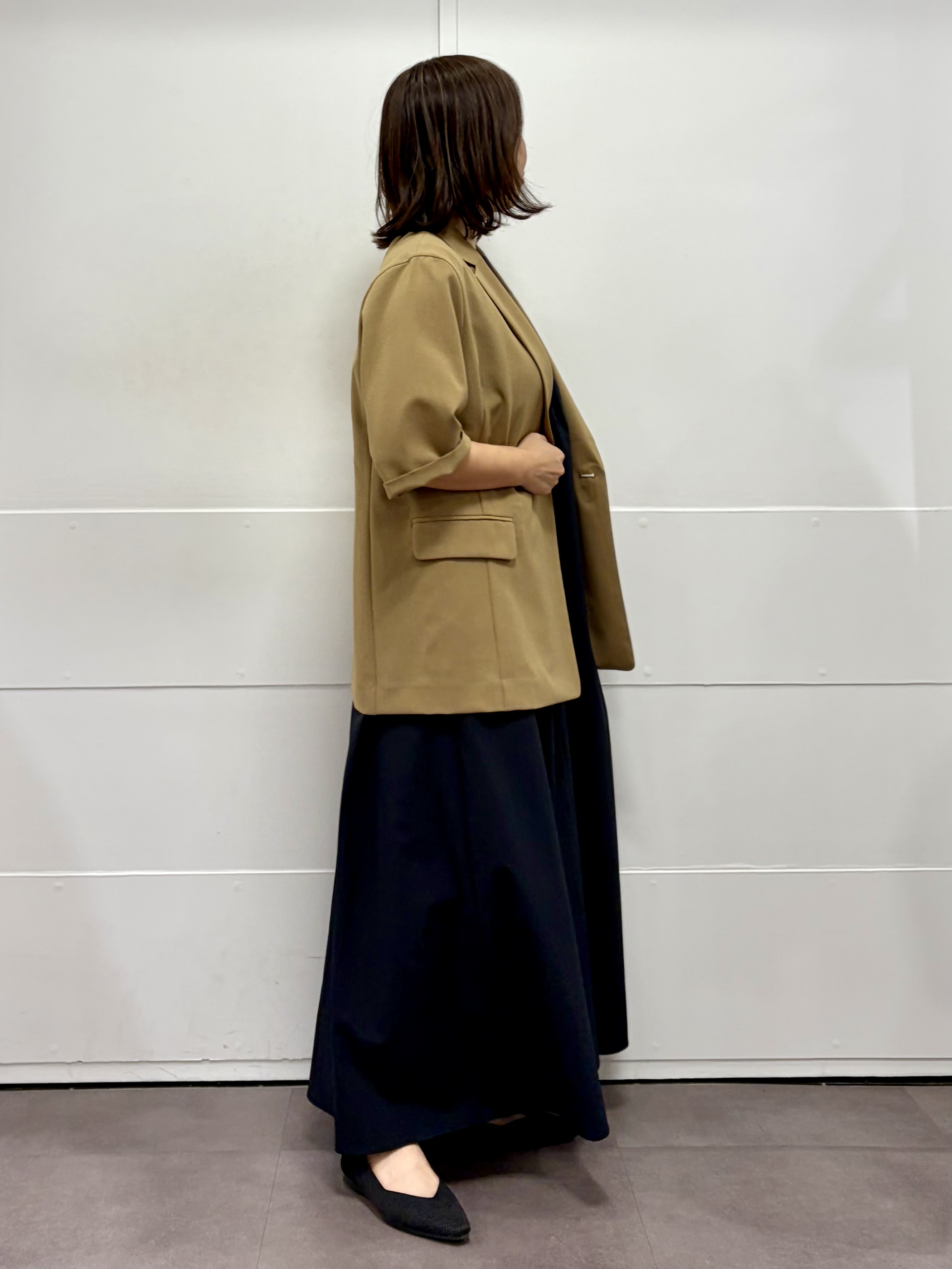 TOKOさんの「UNTITLED｜【秋の通勤羽織/セットアップ可/UVカット】エアリークール半袖ジャケット」を使ったコーディネート