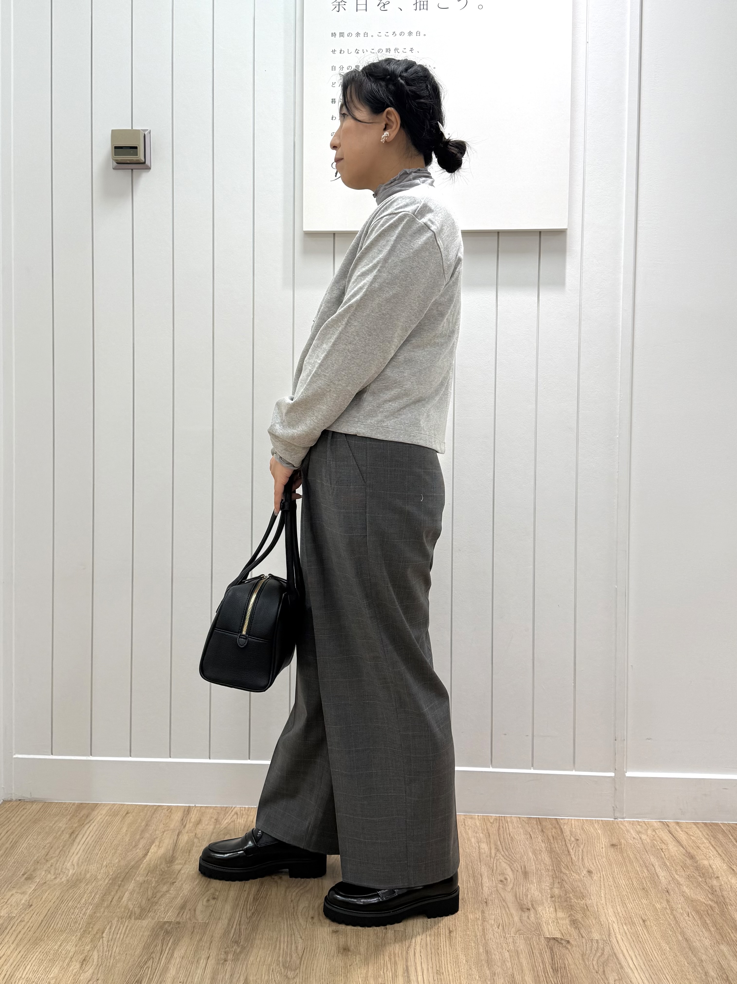 tomokoさんの「Dessin｜リングスナップミニ裏毛カーディガン」を使ったコーディネート