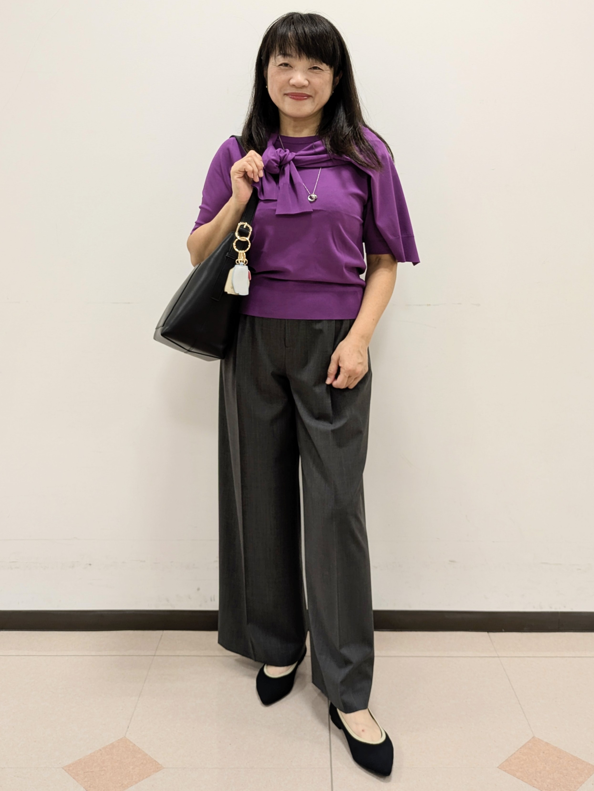 ともさんの「UNTITLED｜【アンサンブル可能/秋羽織り】コンパクトニットカーディガン」を使ったコーディネート
