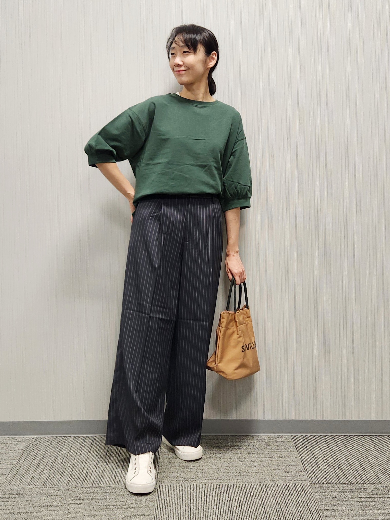 naraさんの「Dessin｜バックヘンリーカットソー5分袖」を使ったコーディネート
