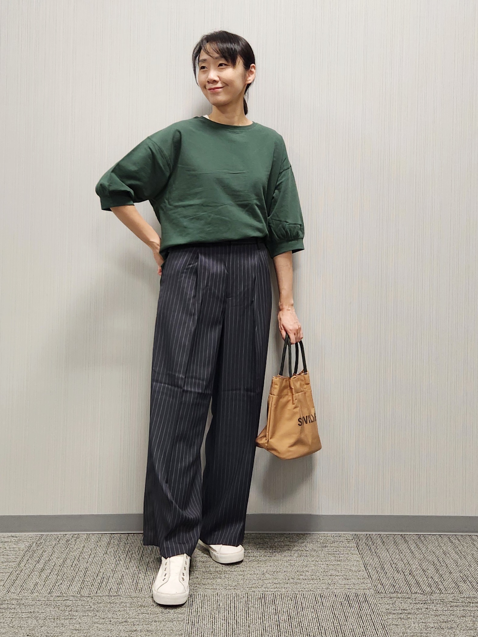 naraさんの「Dessin｜バックヘンリーカットソー5分袖」を使ったコーディネート
