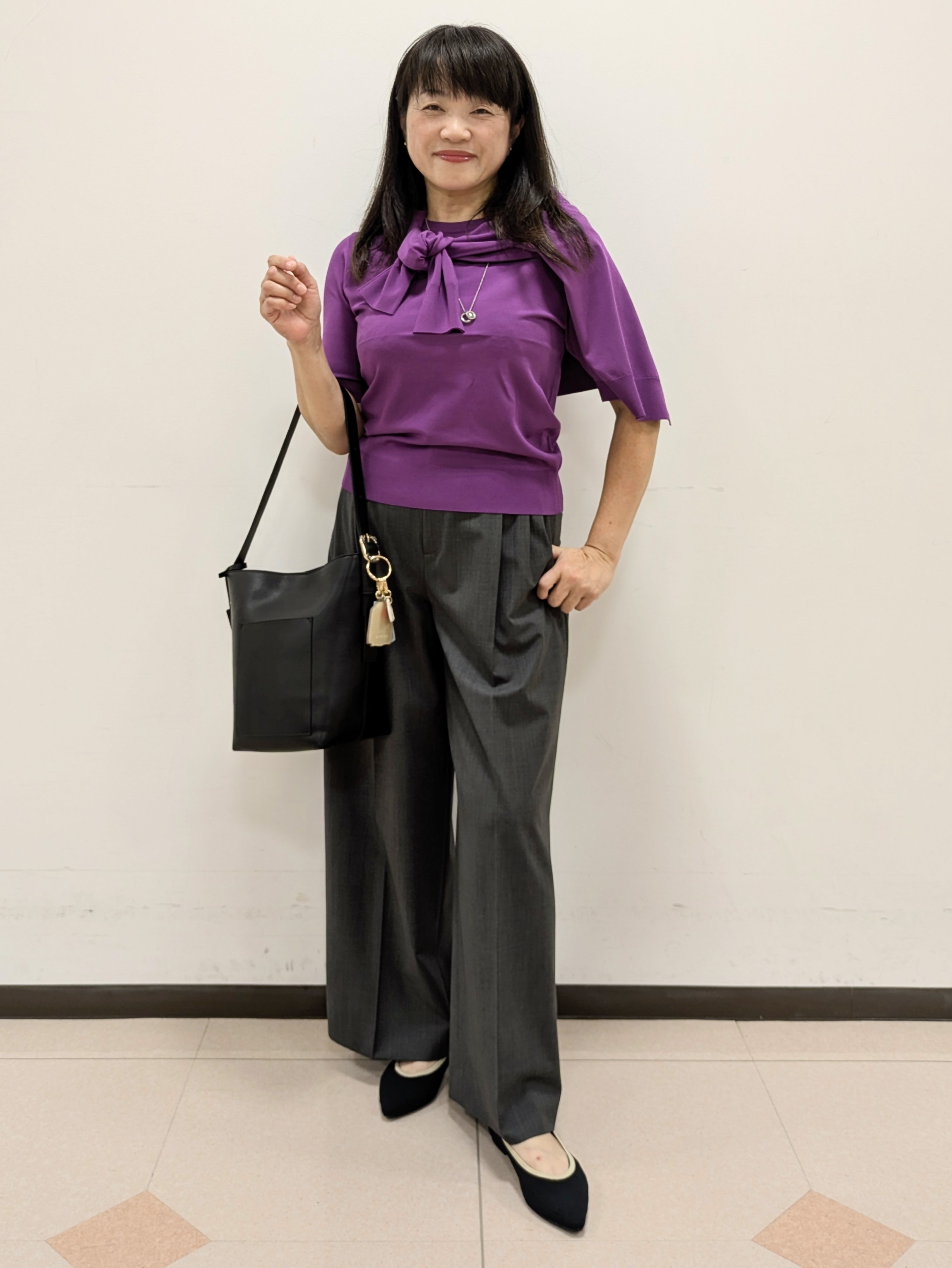 ともさんの「UNTITLED｜【アンサンブル可能/秋羽織り】コンパクトニットカーディガン」を使ったコーディネート
