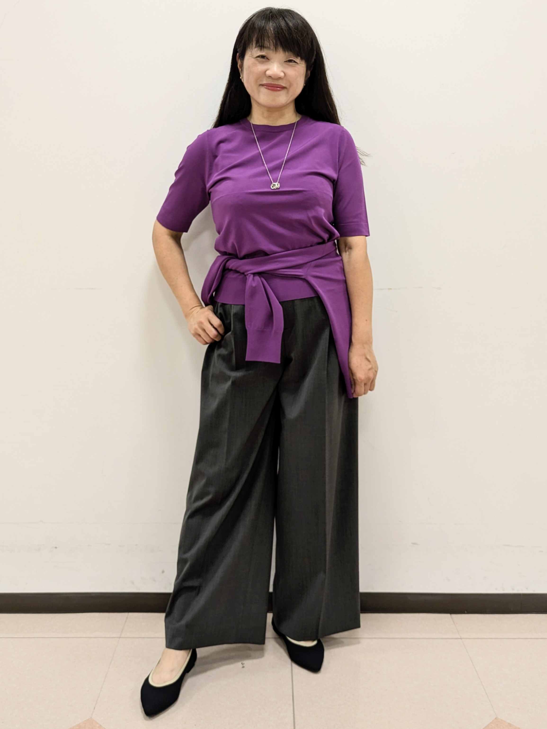 ともさんの「UNTITLED｜【アンサンブル可能/秋羽織り】コンパクトニットカーディガン」を使ったコーディネート