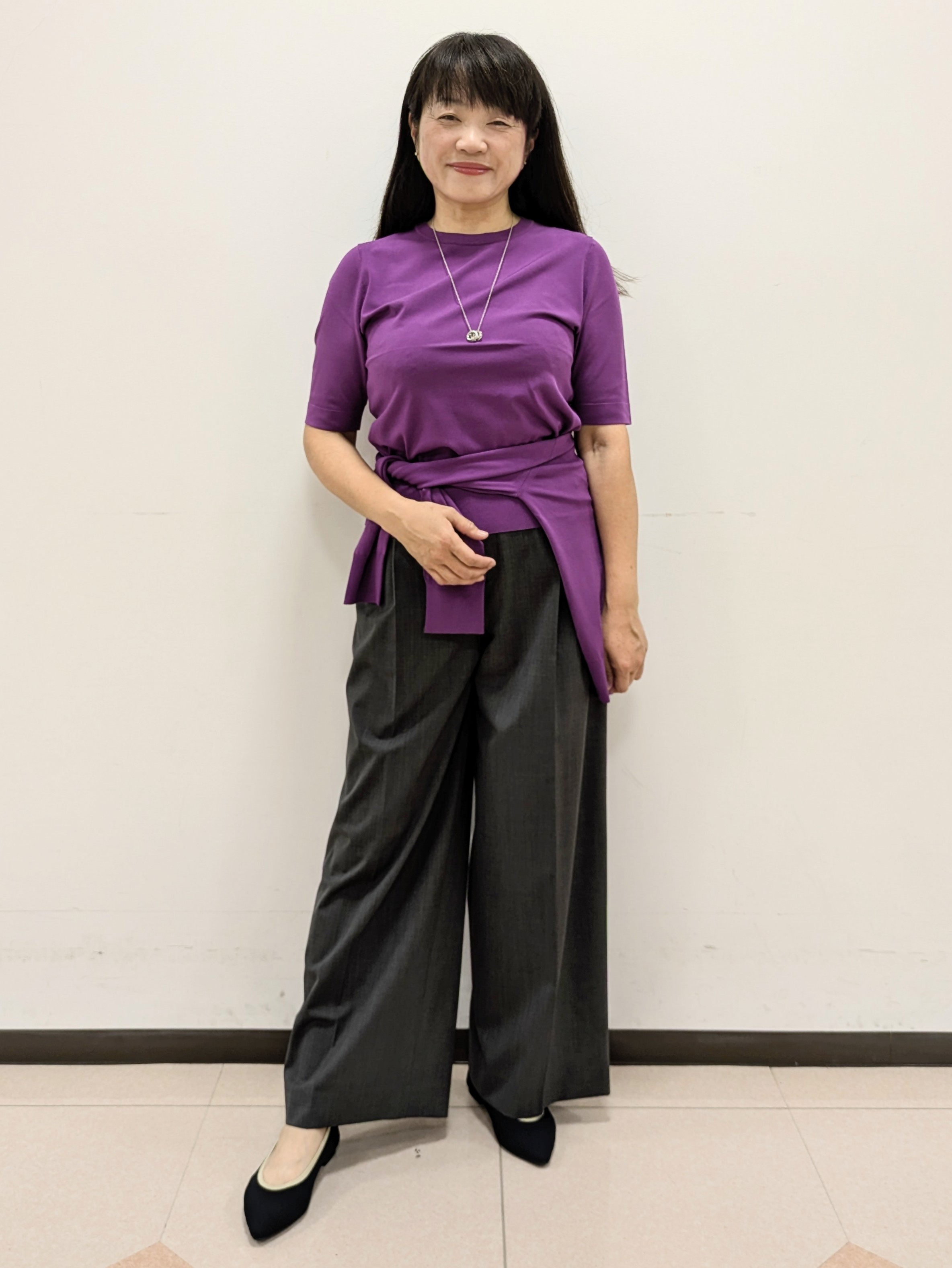 ともさんの「UNTITLED｜【アンサンブル可能/秋羽織り】コンパクトニットカーディガン」を使ったコーディネート