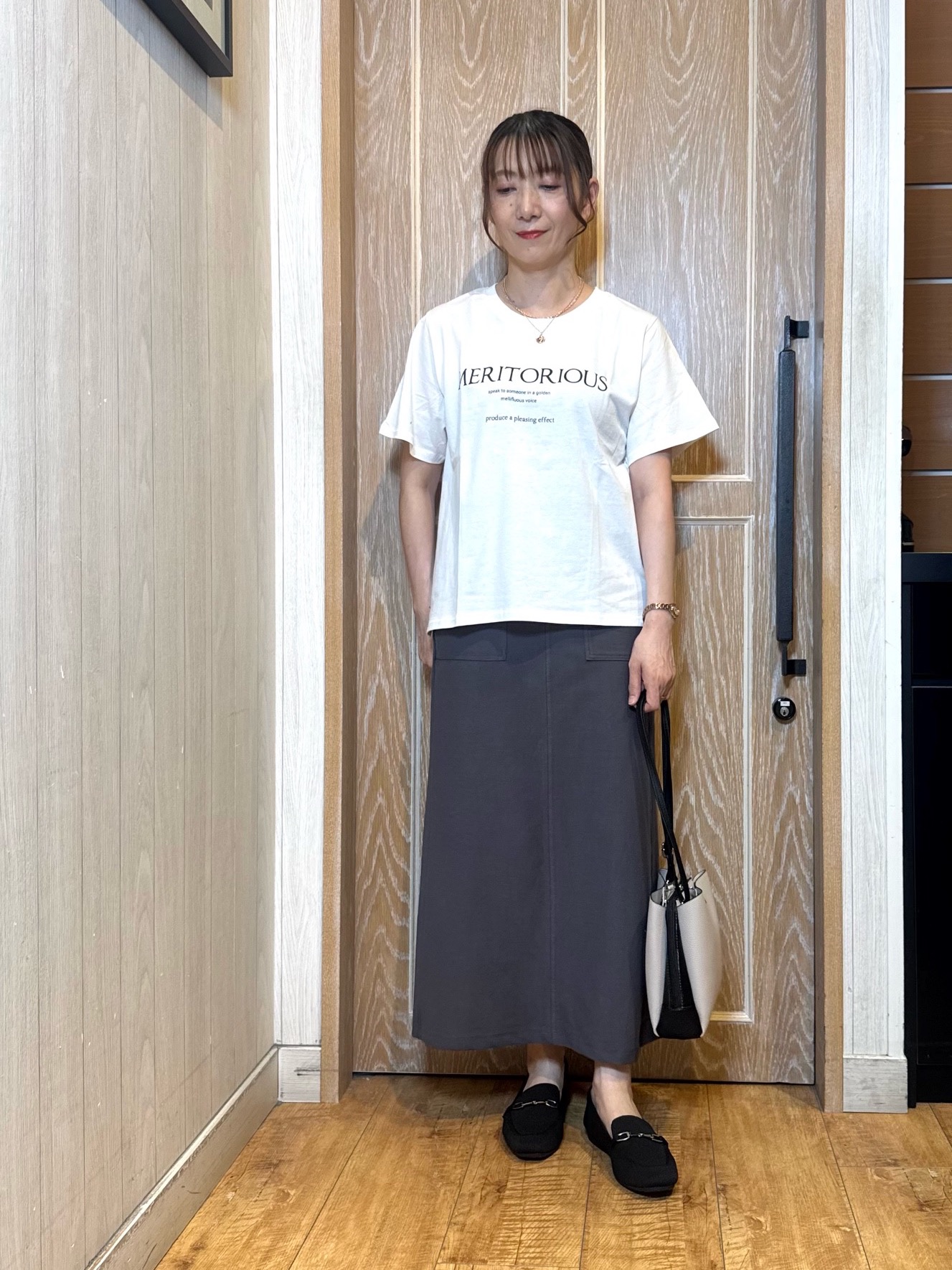 KAORIさんの「SHOO･LA･RUE｜【S-LL/洗濯機可】Gジャン風 軽く羽織れるシアージャケット」を使ったコーディネート