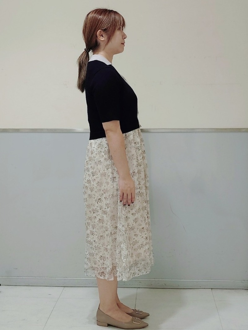 NONさんの「index｜花柄ドッキング衿付きワンピース【洗濯機OK】」を使ったコーディネート